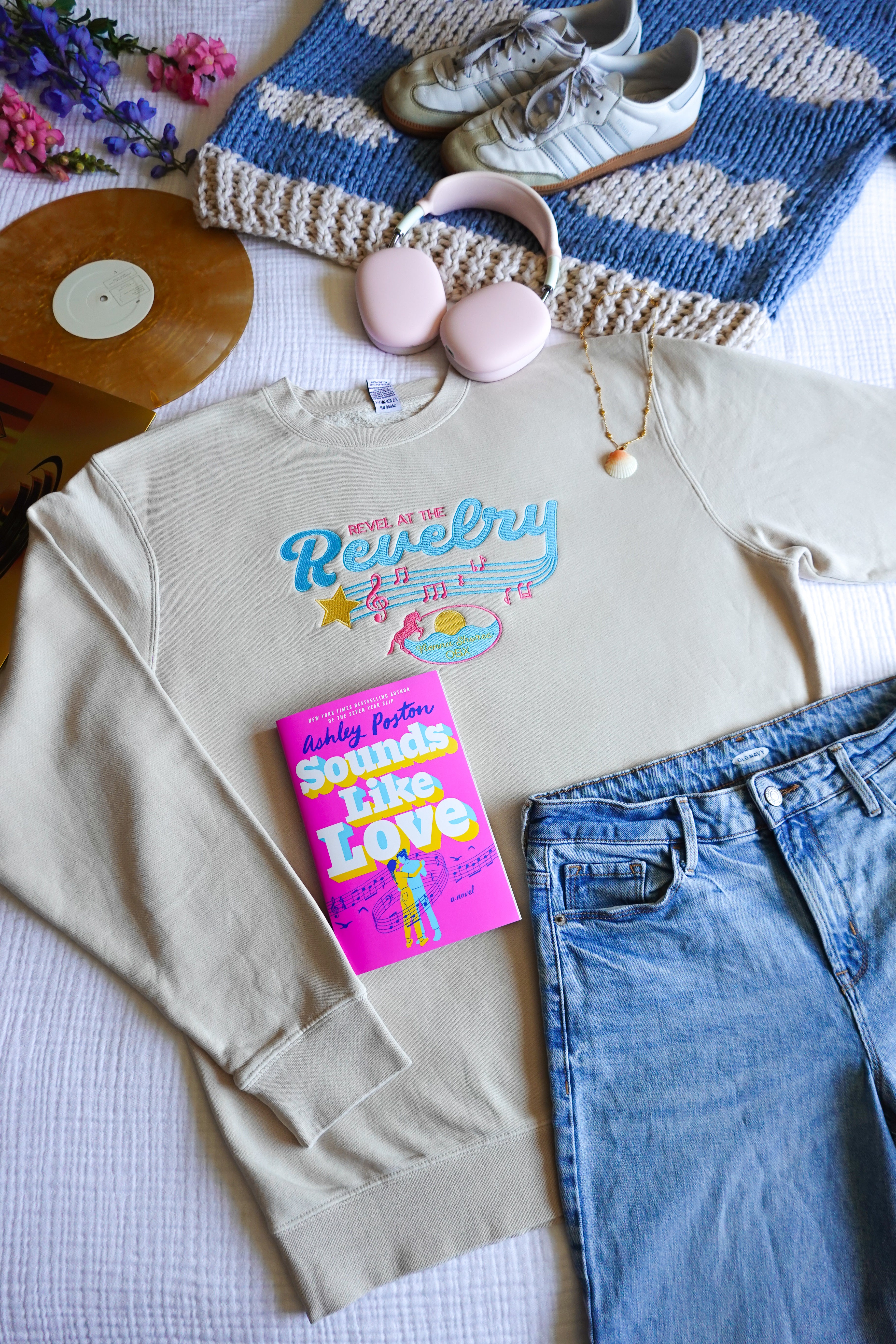 Revel at the Revelry Embroidered Crewneck (Sounds Like Love)