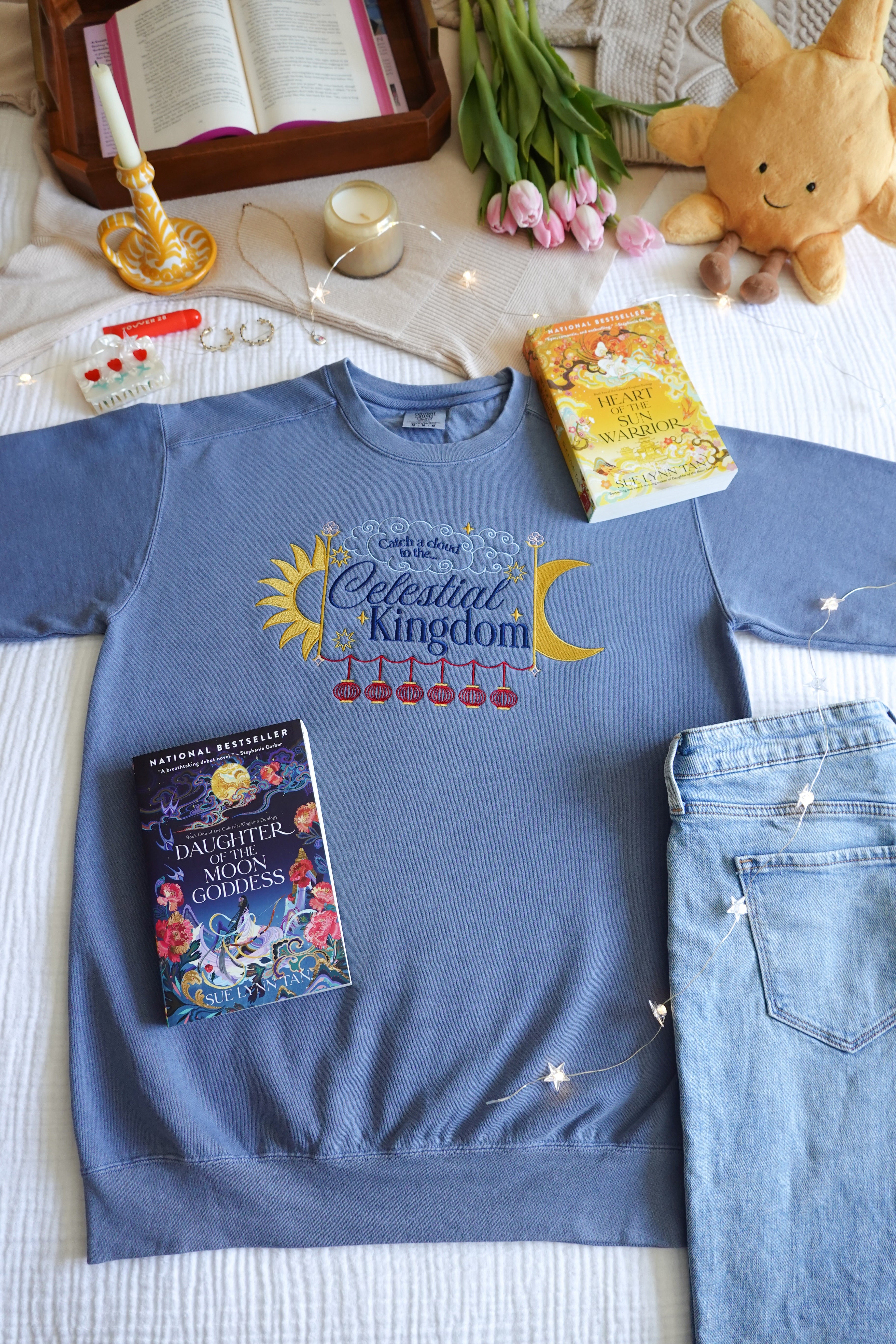 Celestial Kingdom Embroidered Crewneck (Daughter of the Moon Goddess)