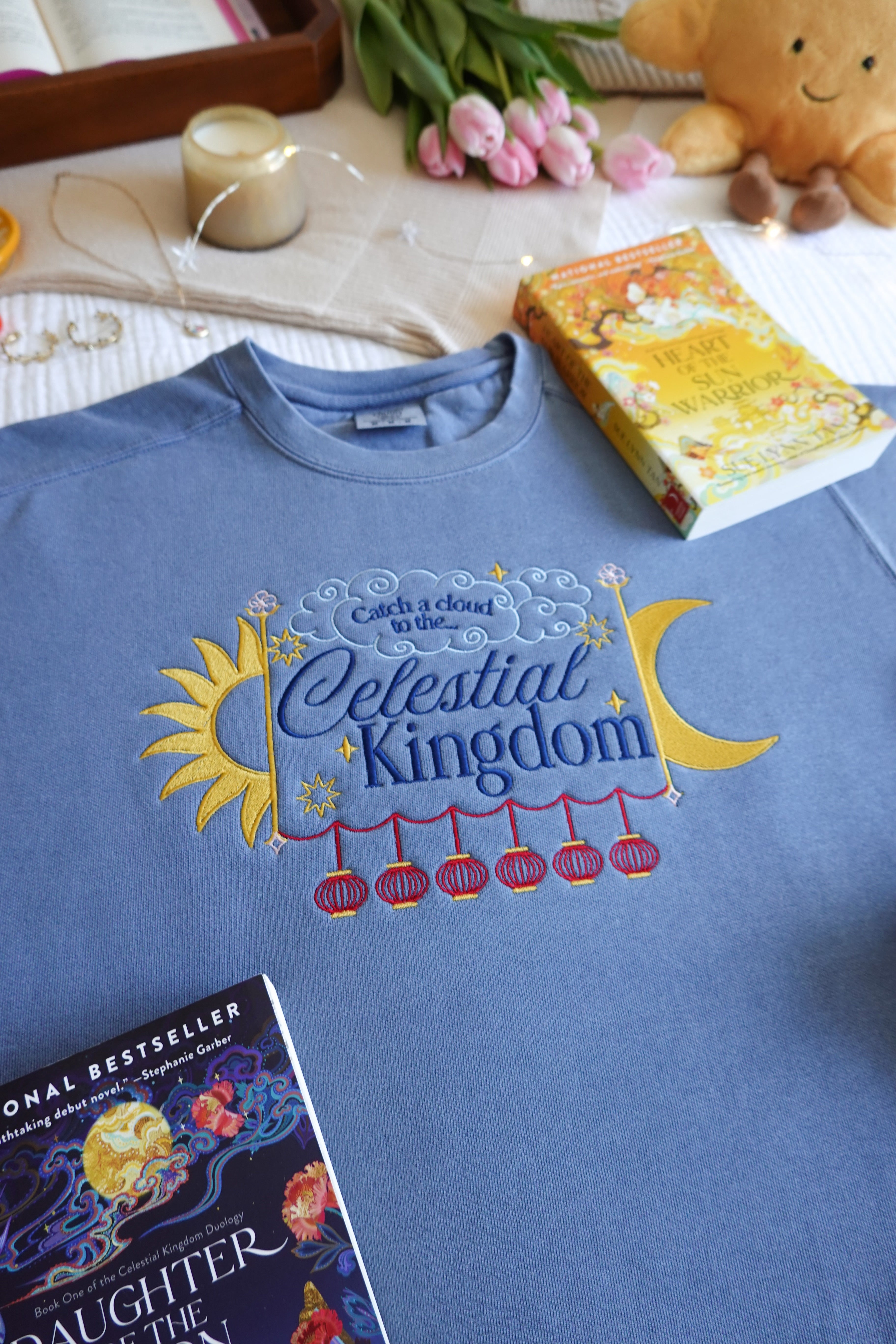 Celestial Kingdom Embroidered Crewneck (Daughter of the Moon Goddess)