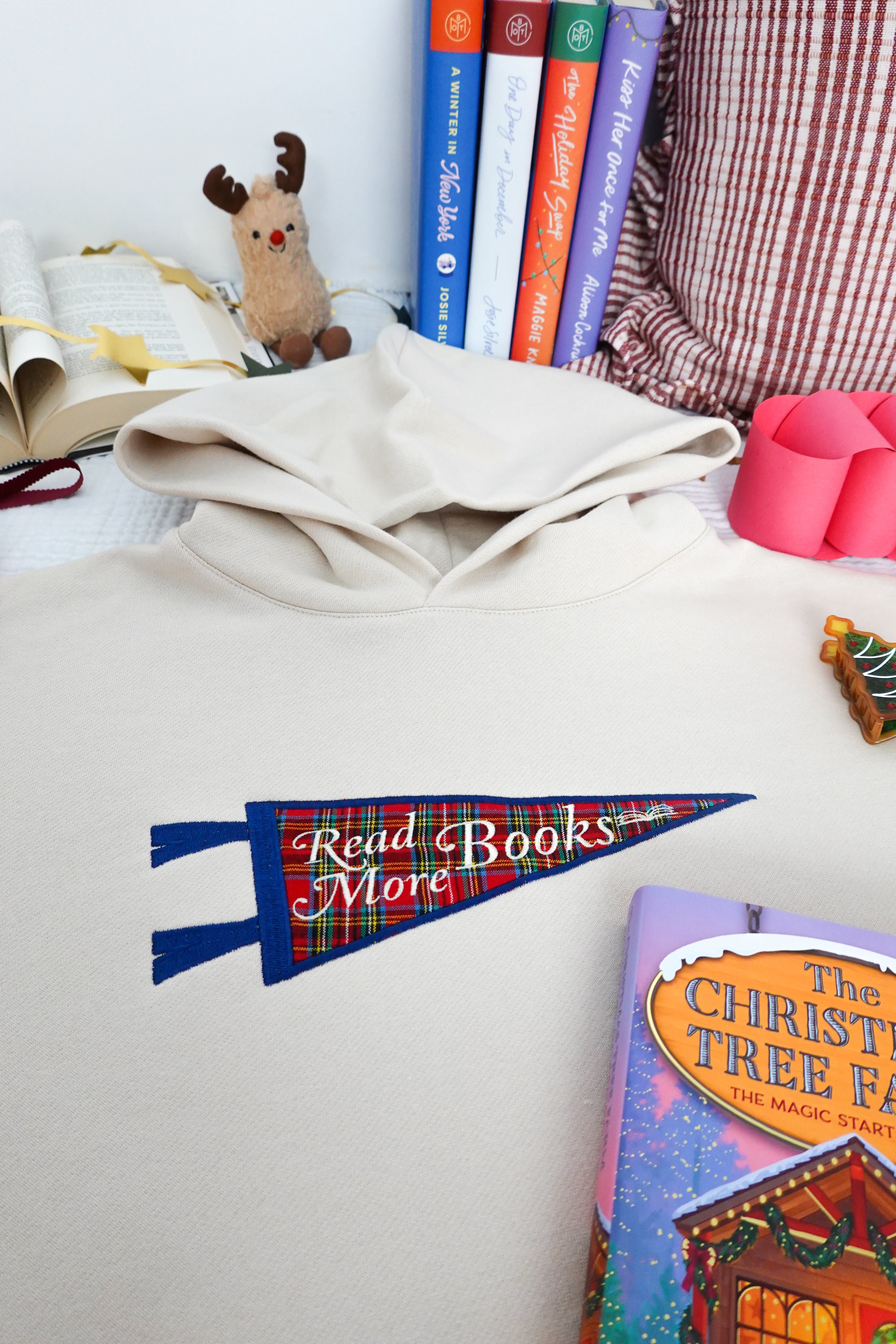 Plaid Bookish Banner Hoodie