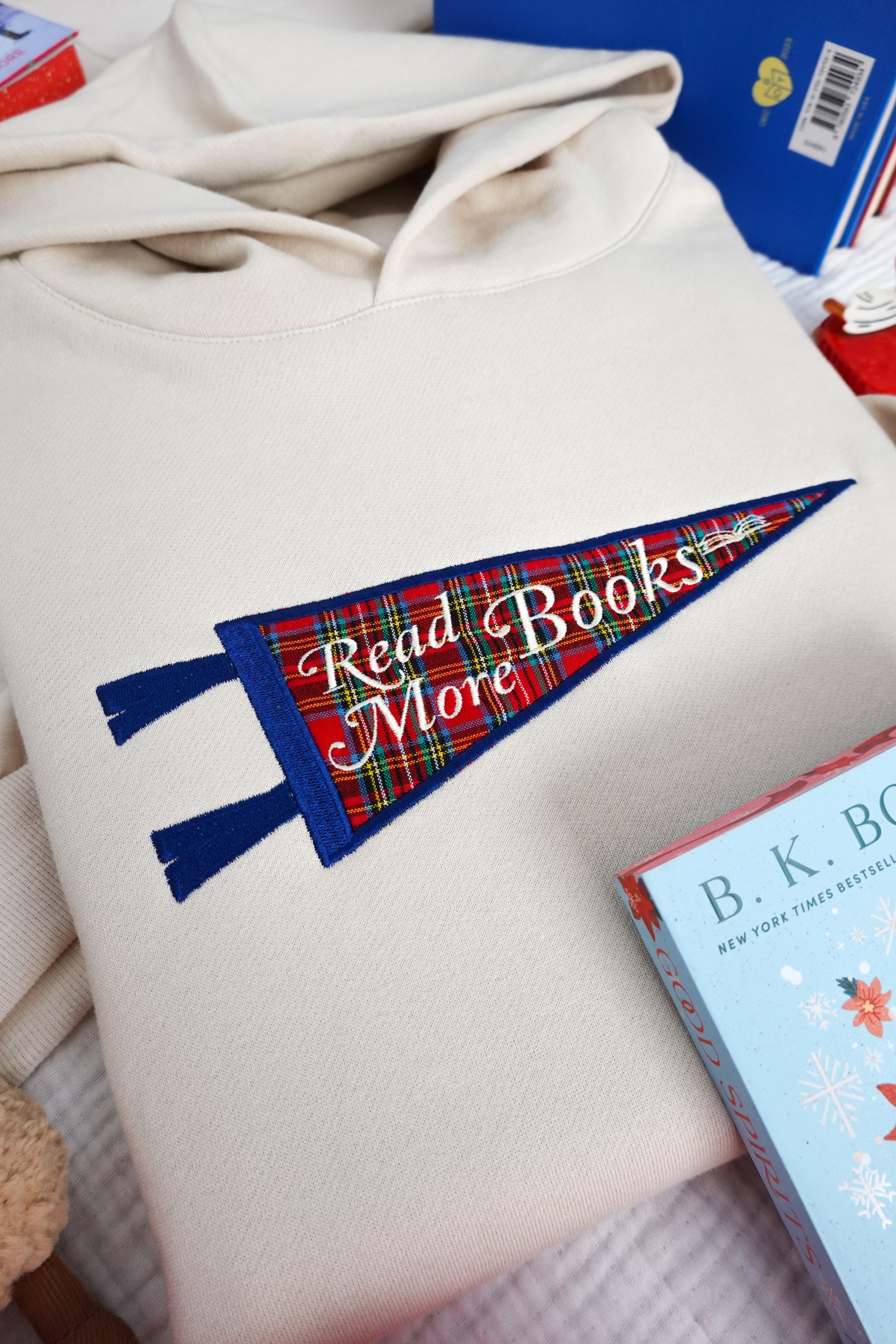 Plaid Bookish Banner Hoodie