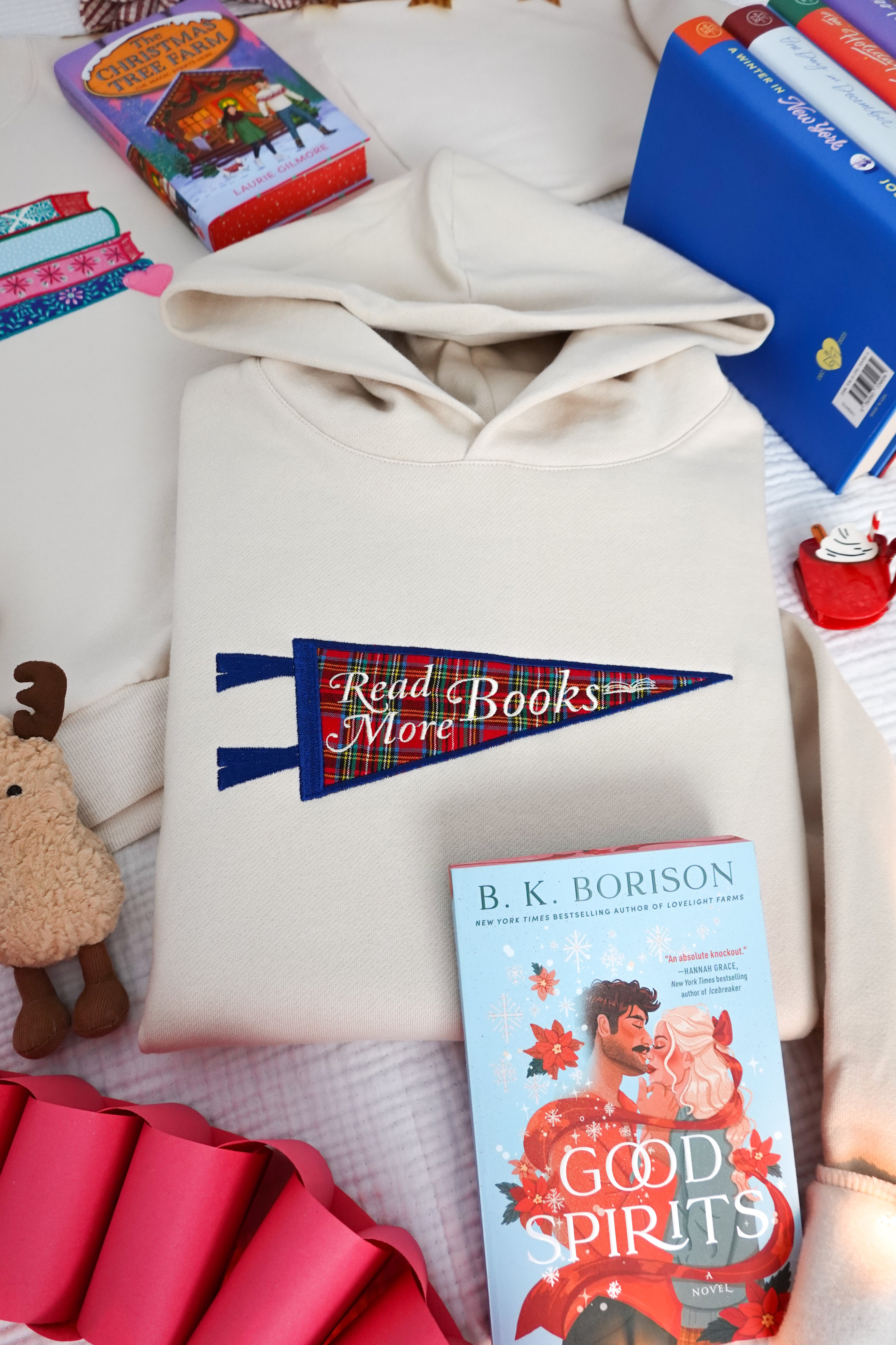 Plaid Bookish Banner Hoodie