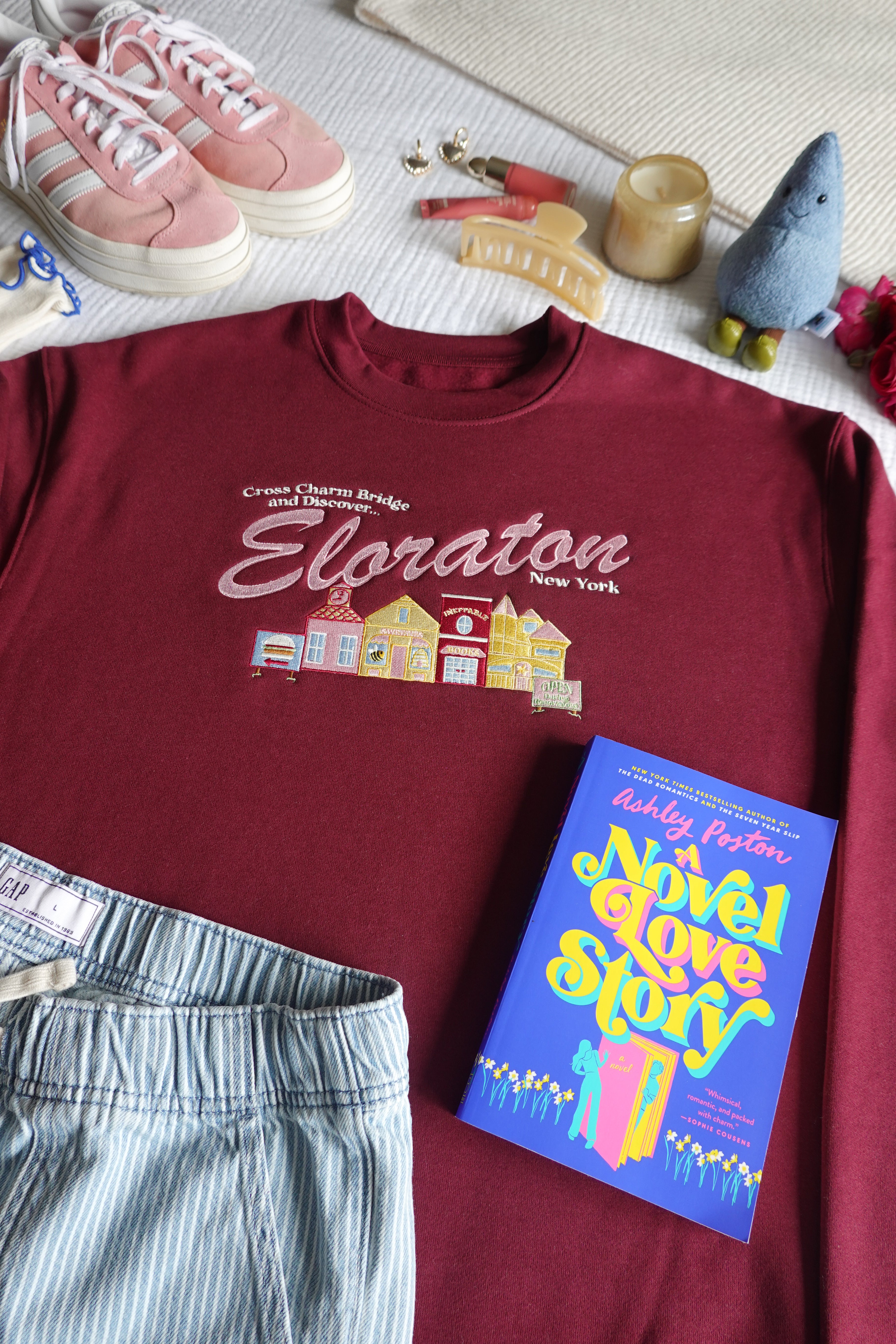 Discover Eloraton Embroidered Crewneck (A Novel Love Story)