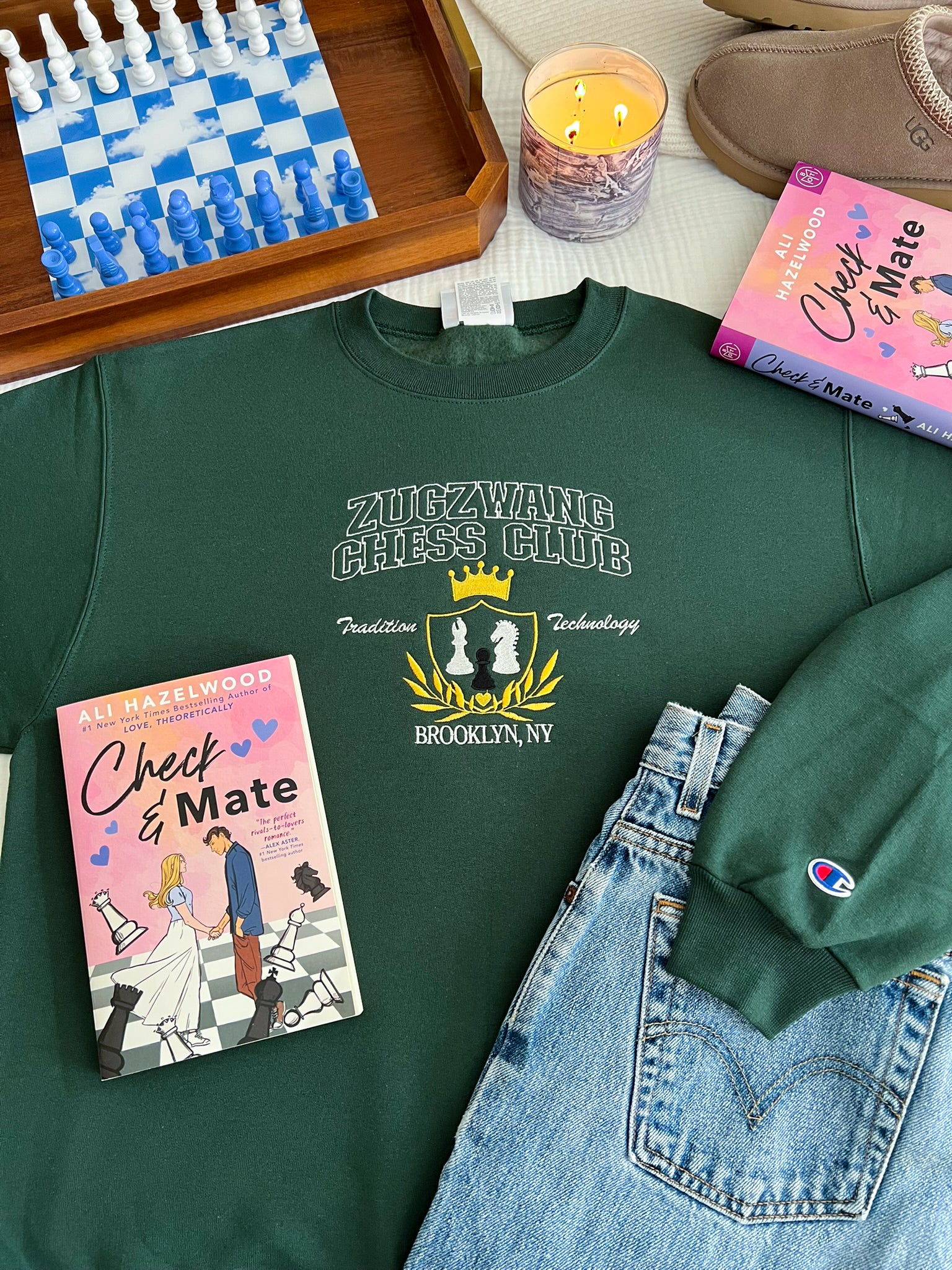 Zugzwang Chess Club Embroidered Crewneck (Check & Mate)