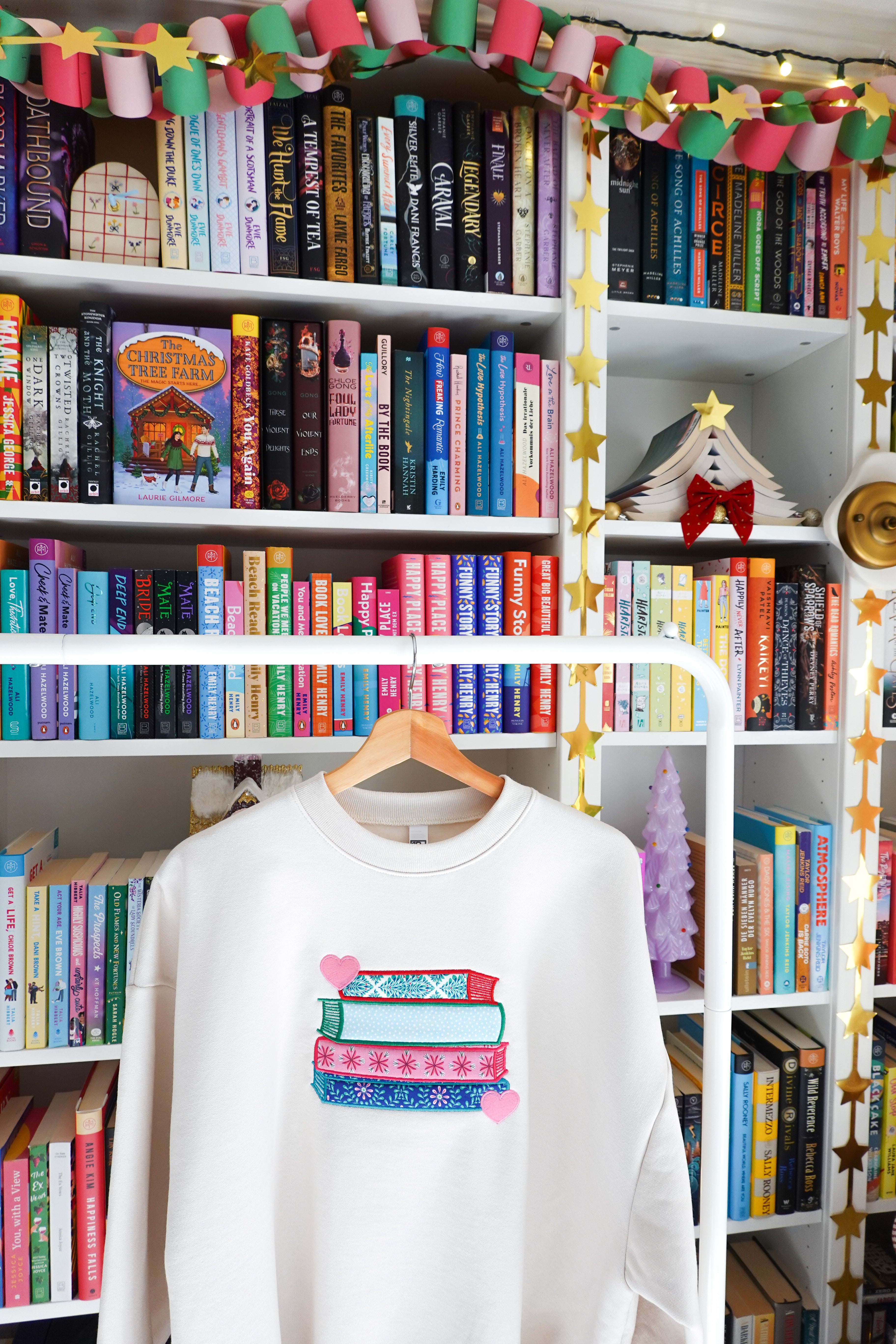 Festive Bookstack Crewneck