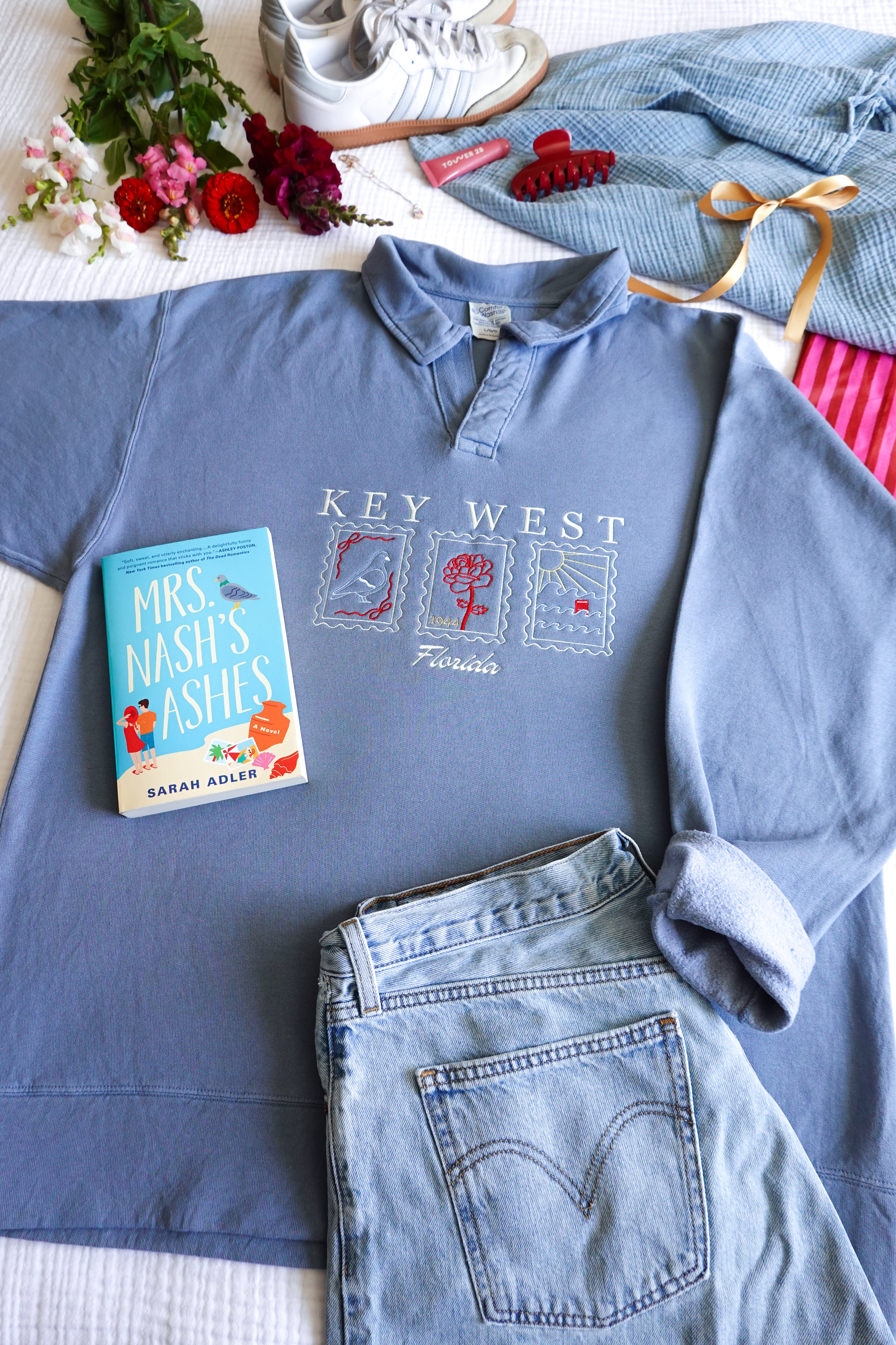 Key West Embroidered Collared Sweatshirt (Mrs. Nash's Ashes)