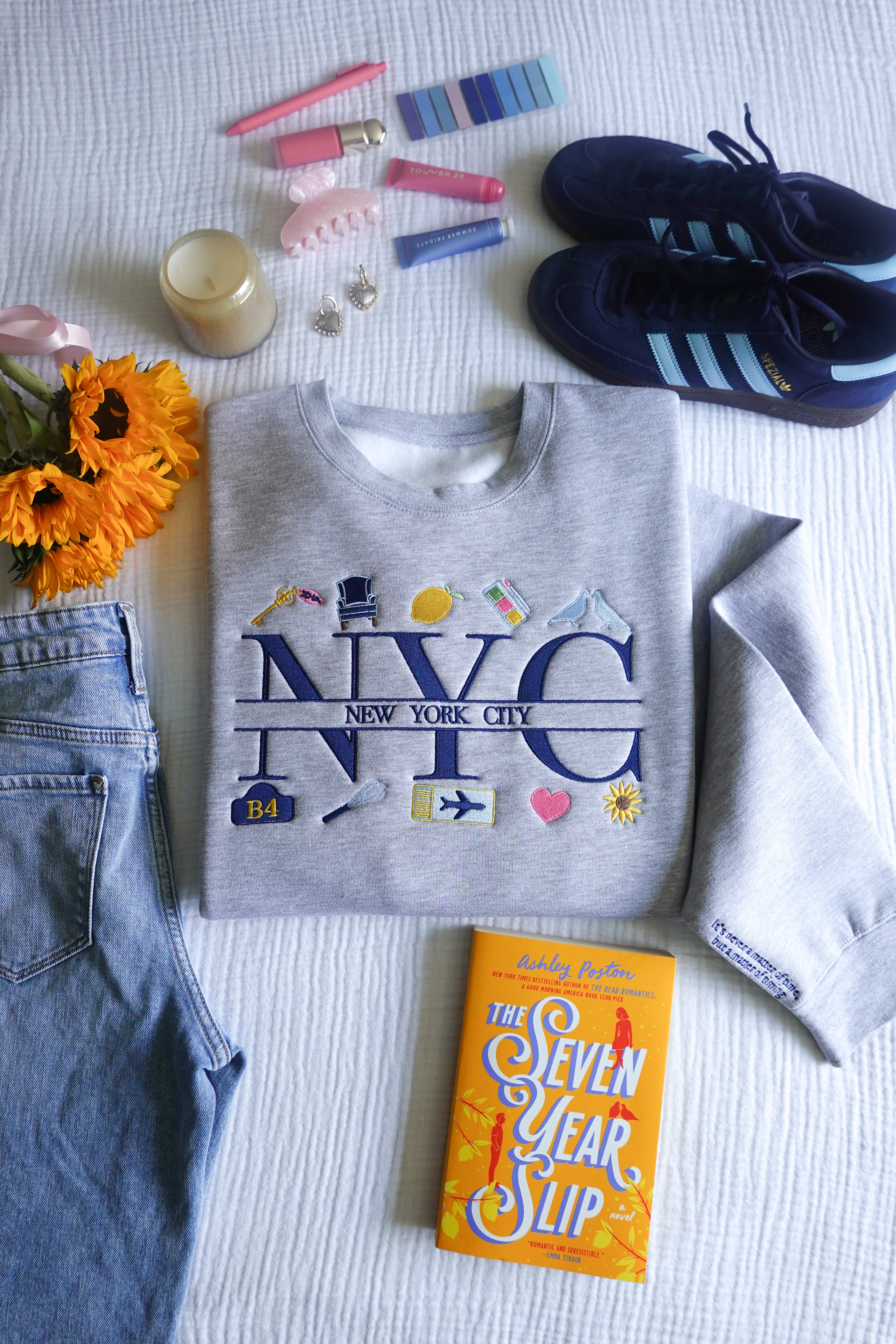 NYC Charms Embroidered Crewneck (The Seven Year Slip)