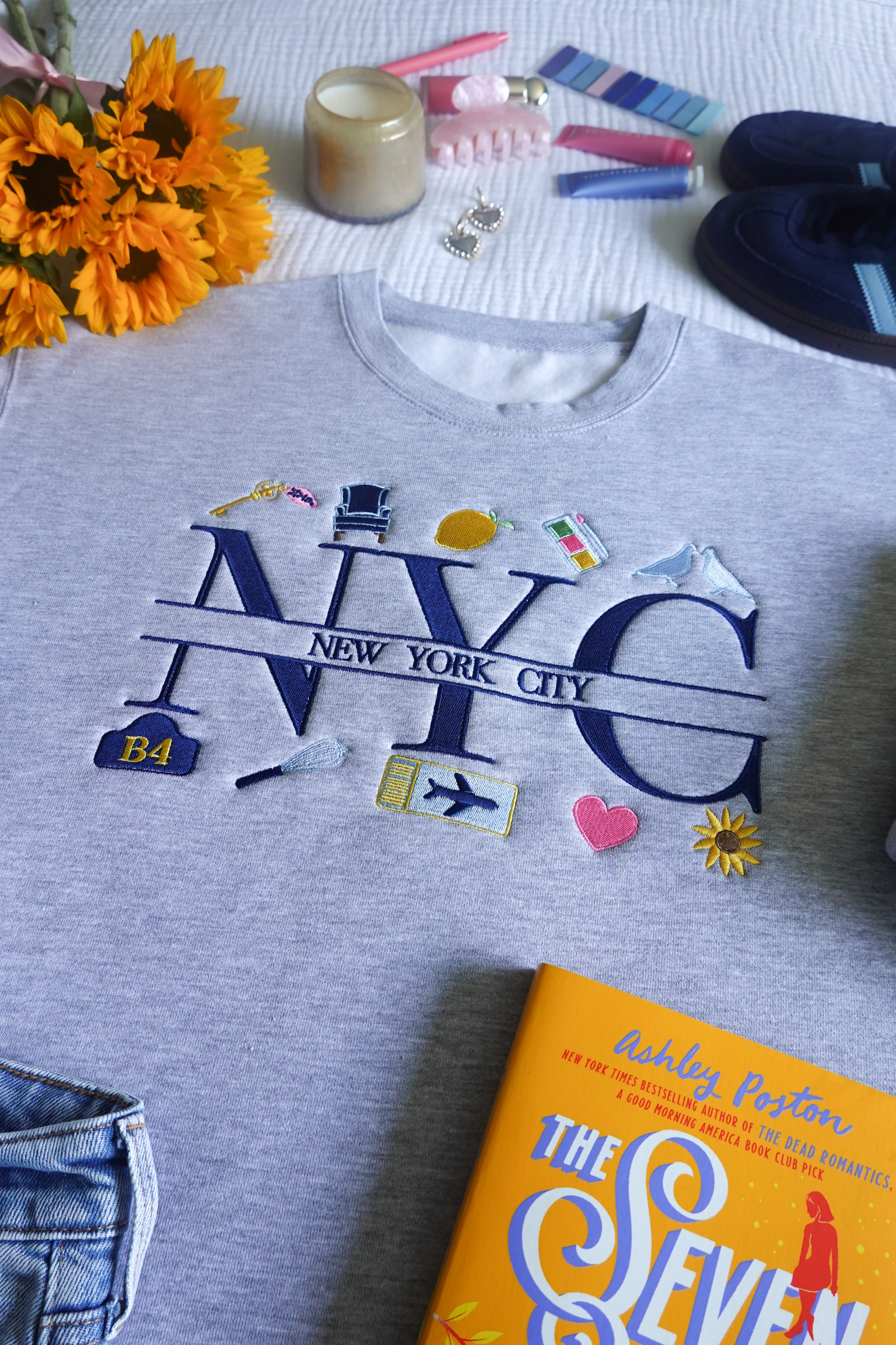 NYC Charms Embroidered Crewneck (The Seven Year Slip)