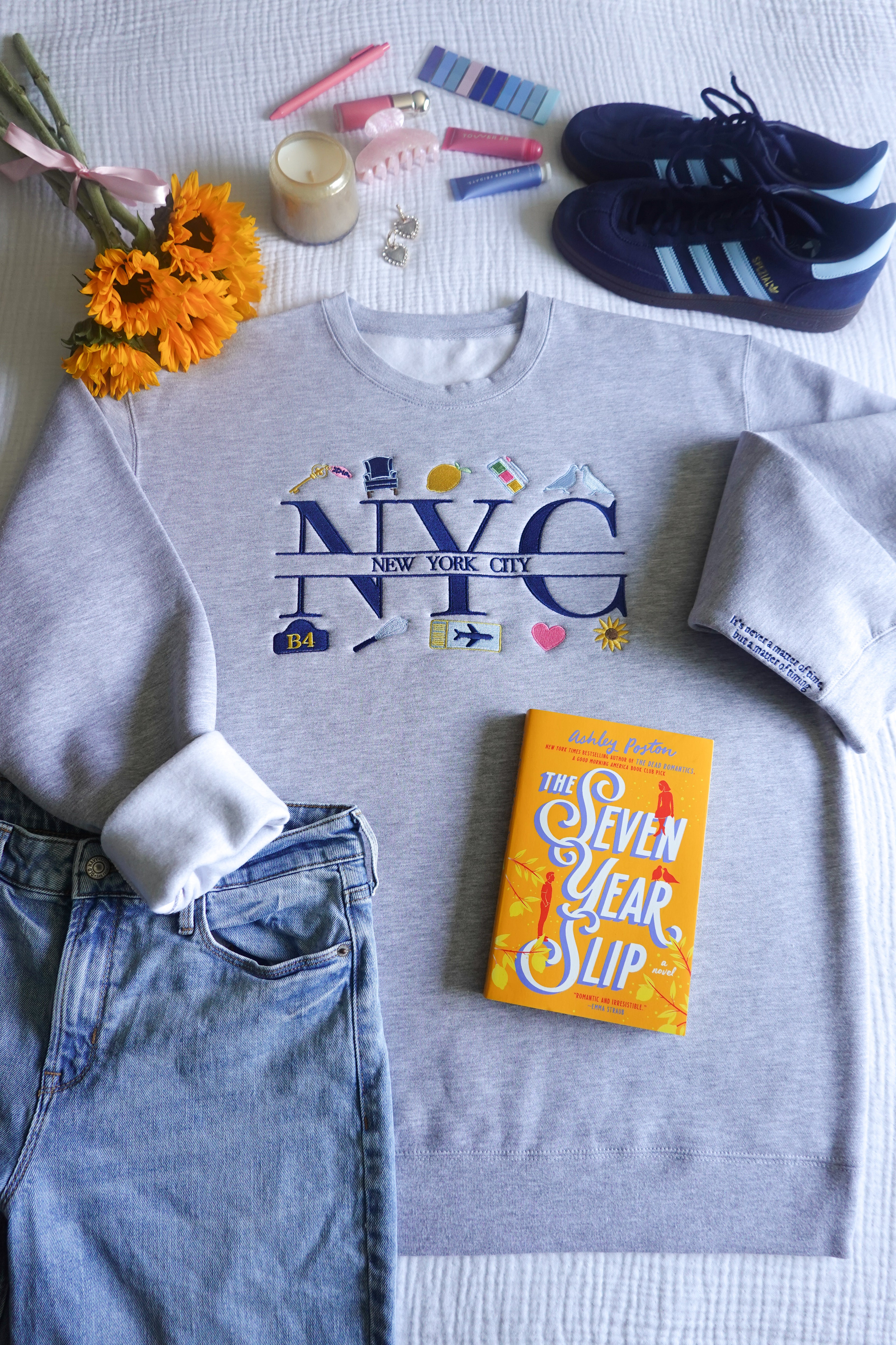 NYC Charms Embroidered Crewneck (The Seven Year Slip)