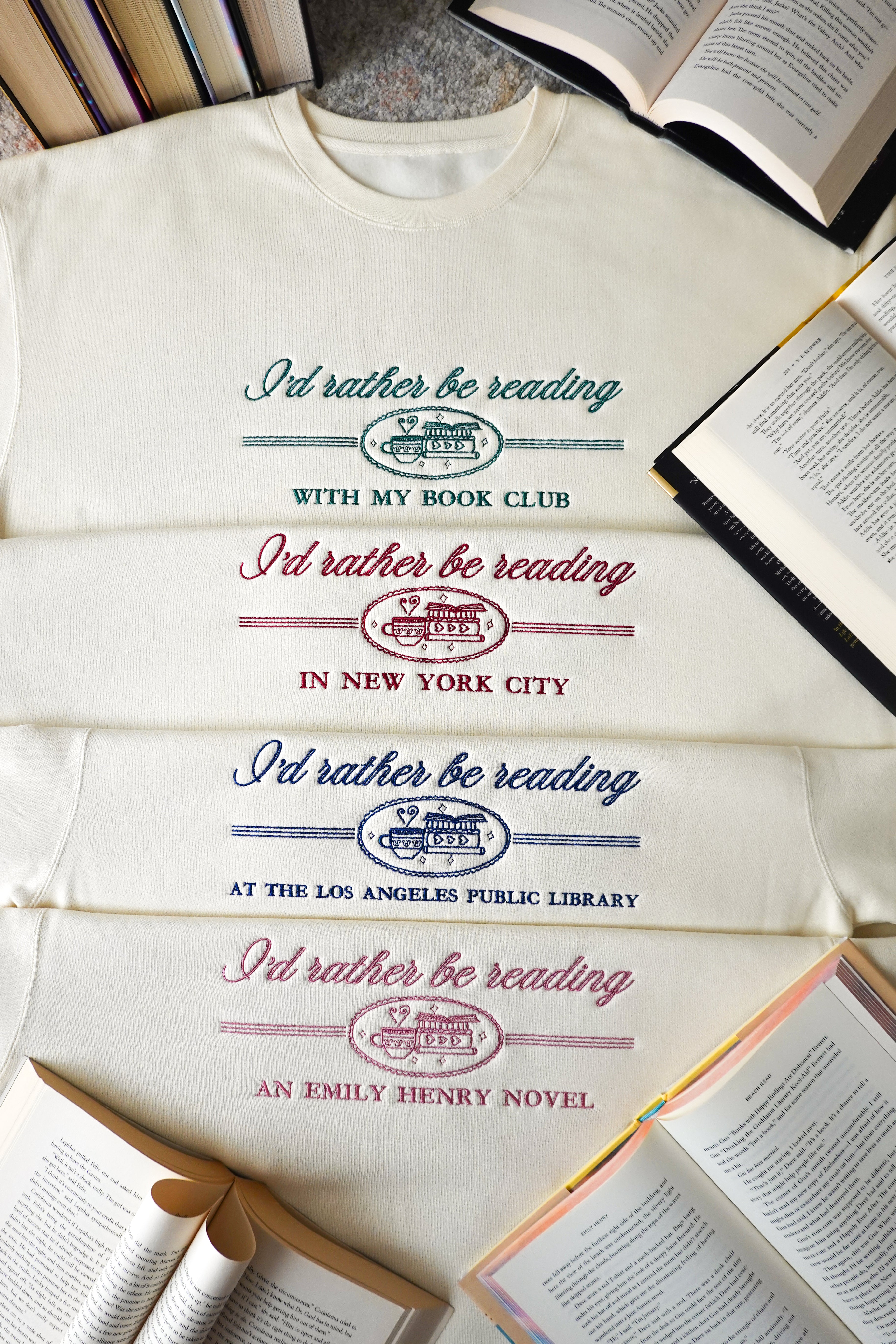 Personalized I'd Rather Be Reading Crewneck