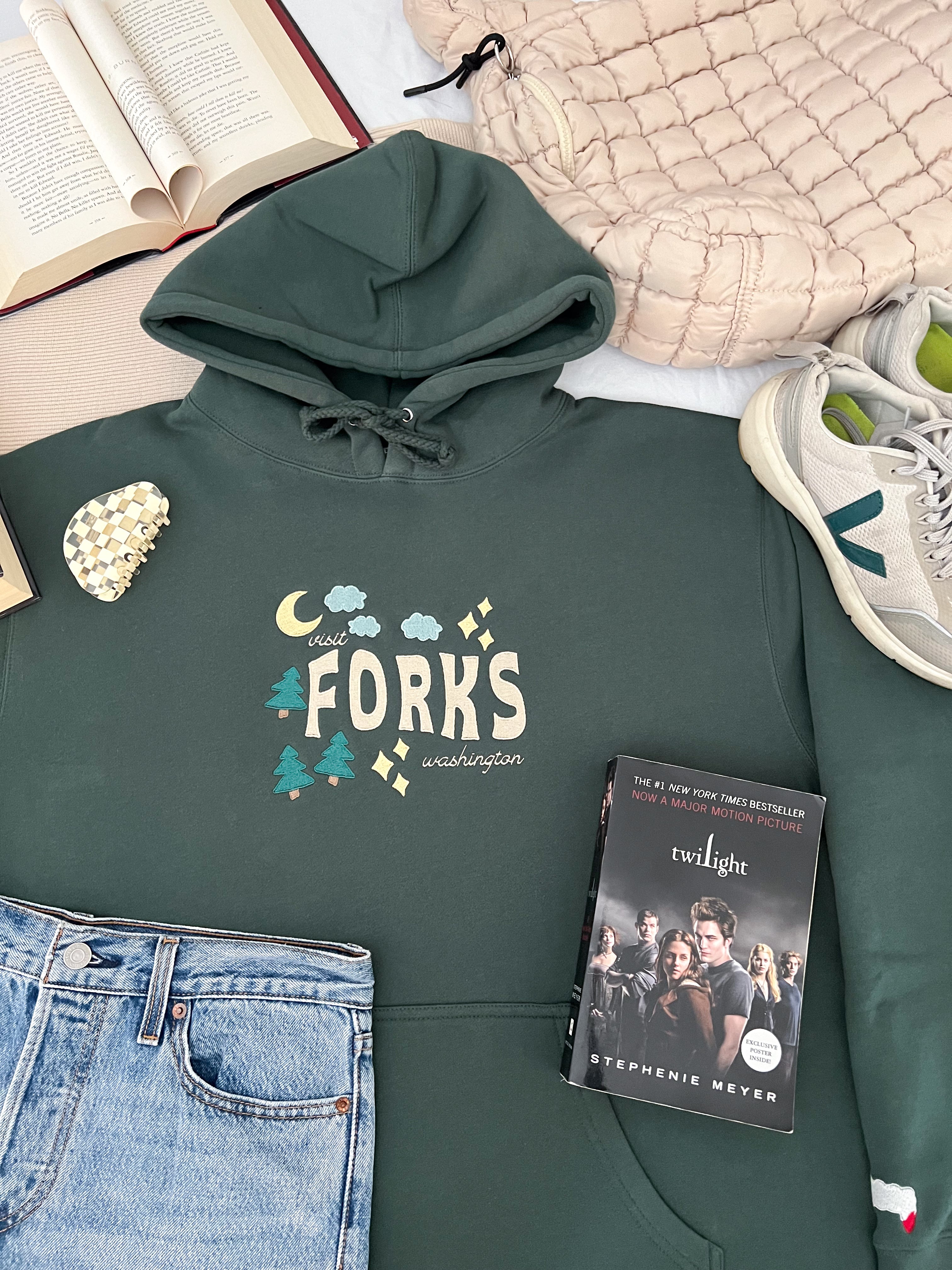 Visit Forks Washington Customizable Embroidered Hoodie