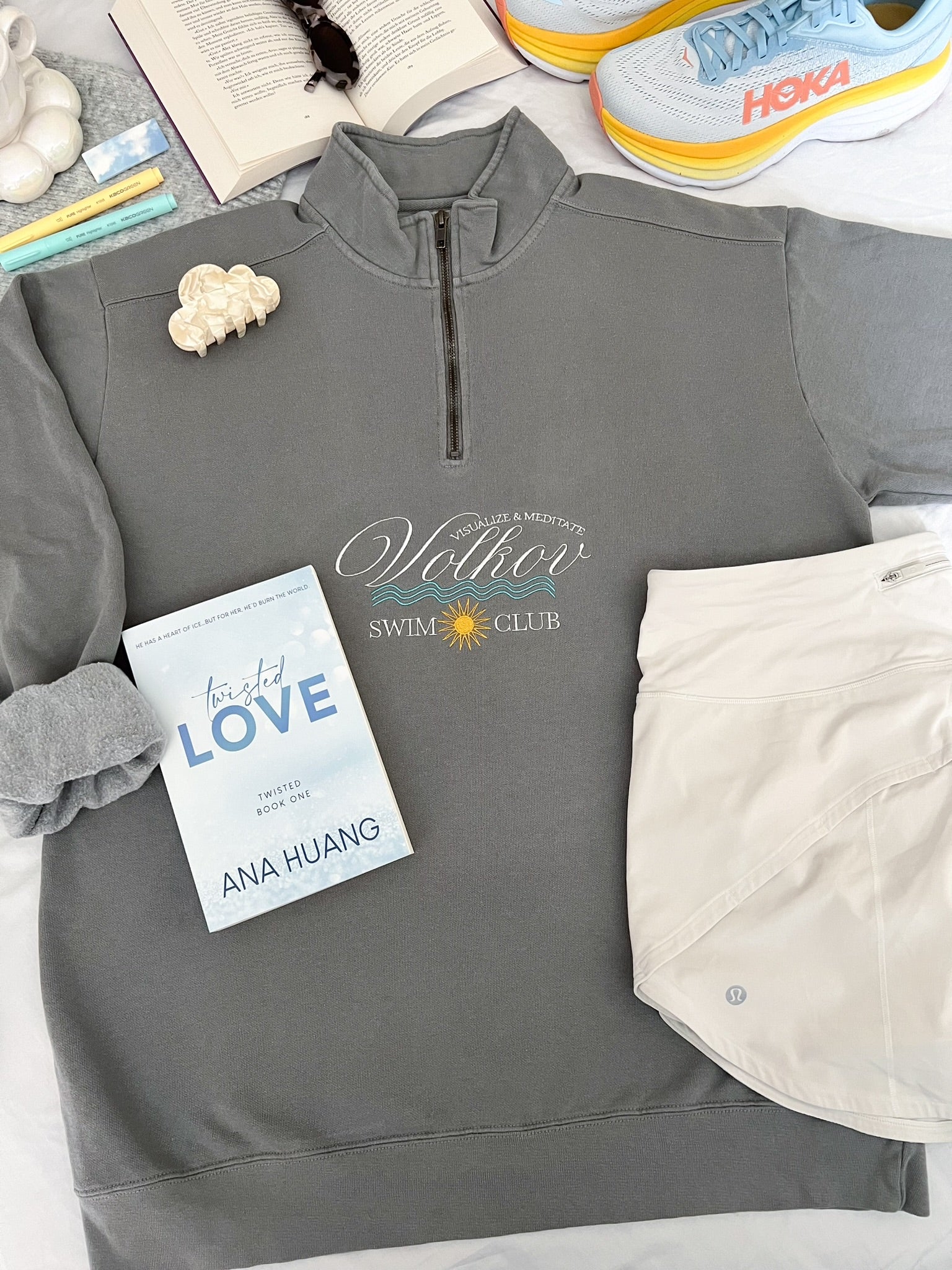ANA HUANG™ Volkov Swim Club Quarter-Zip Sweatshirt (Twisted Love)
