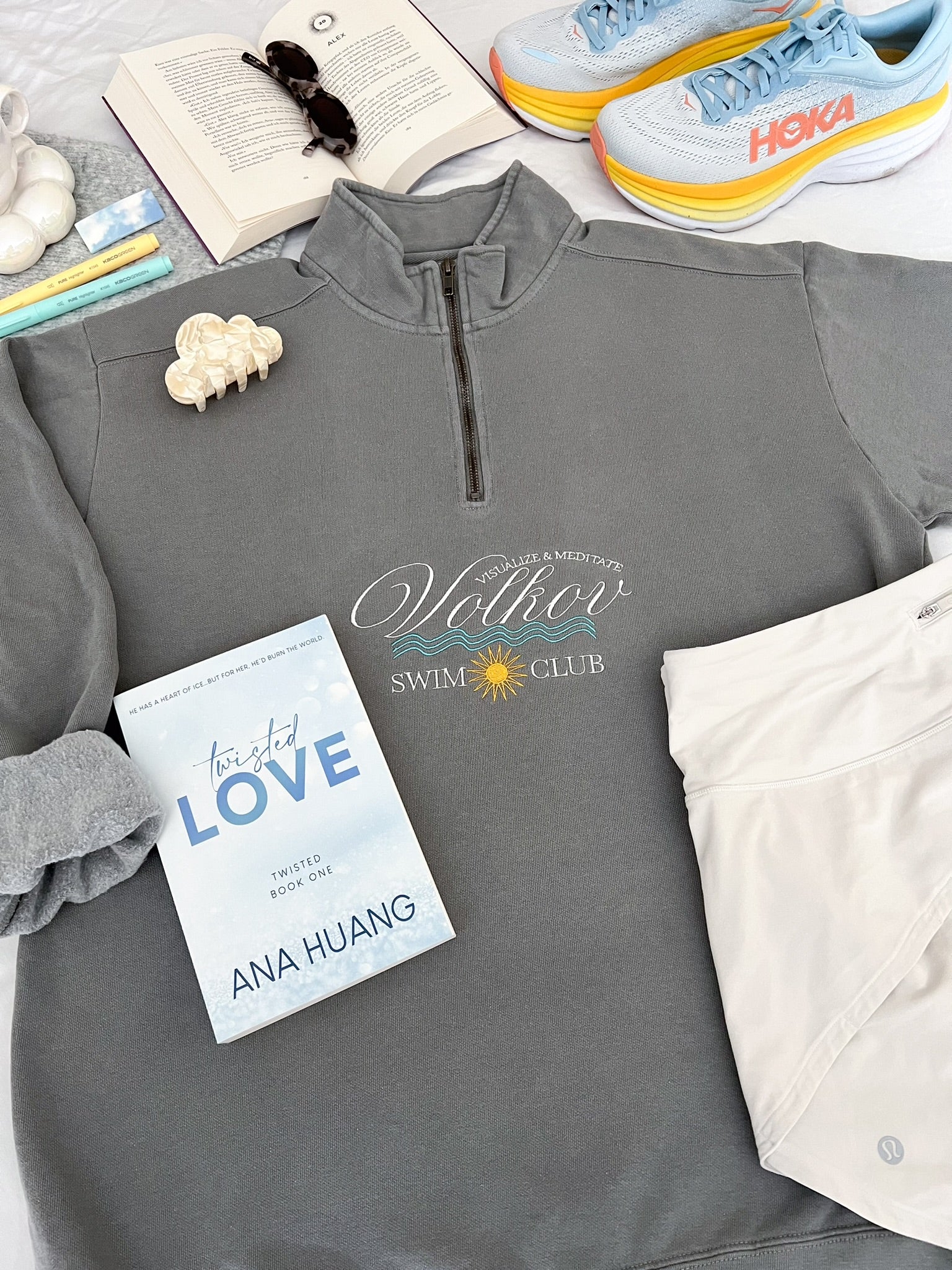 ANA HUANG™ Volkov Swim Club Quarter-Zip Sweatshirt (Twisted Love)
