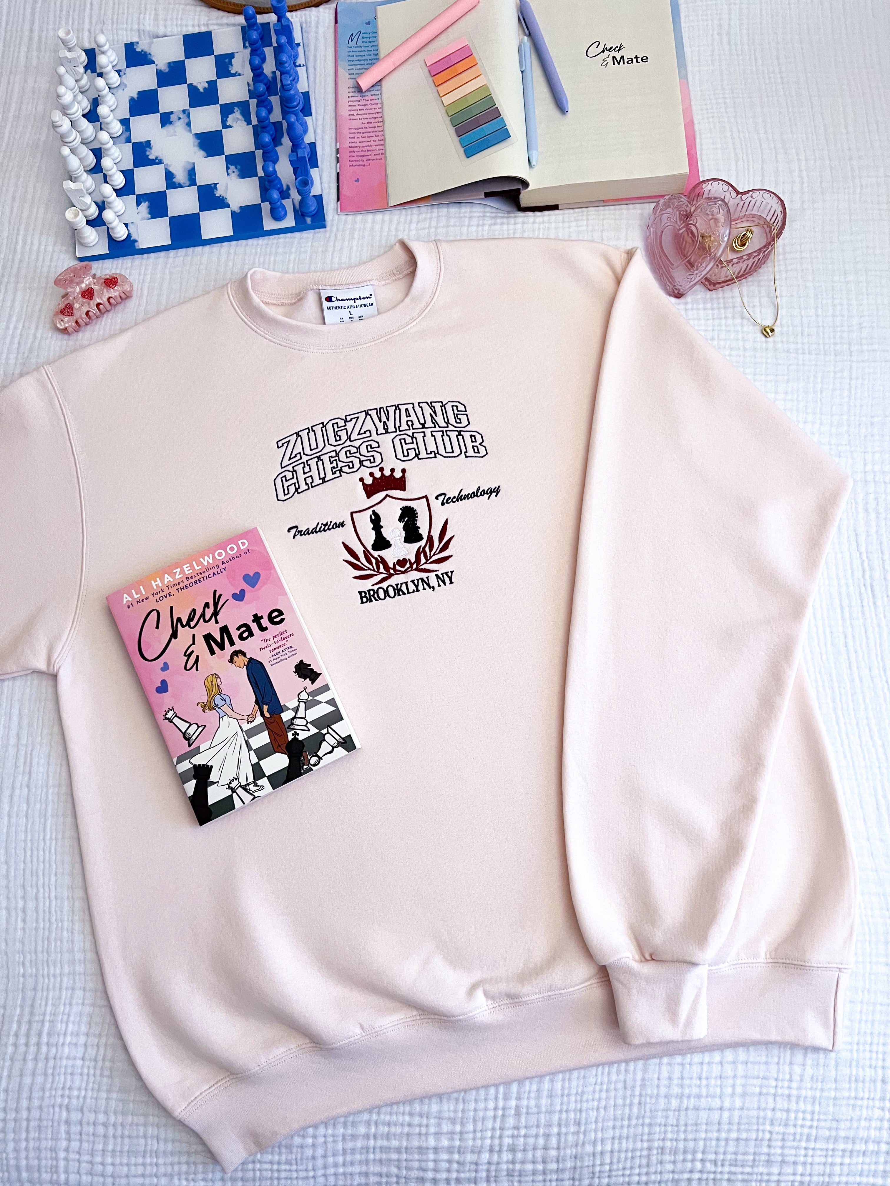 Zugzwang Chess Club Embroidered Crewneck (Check & Mate)