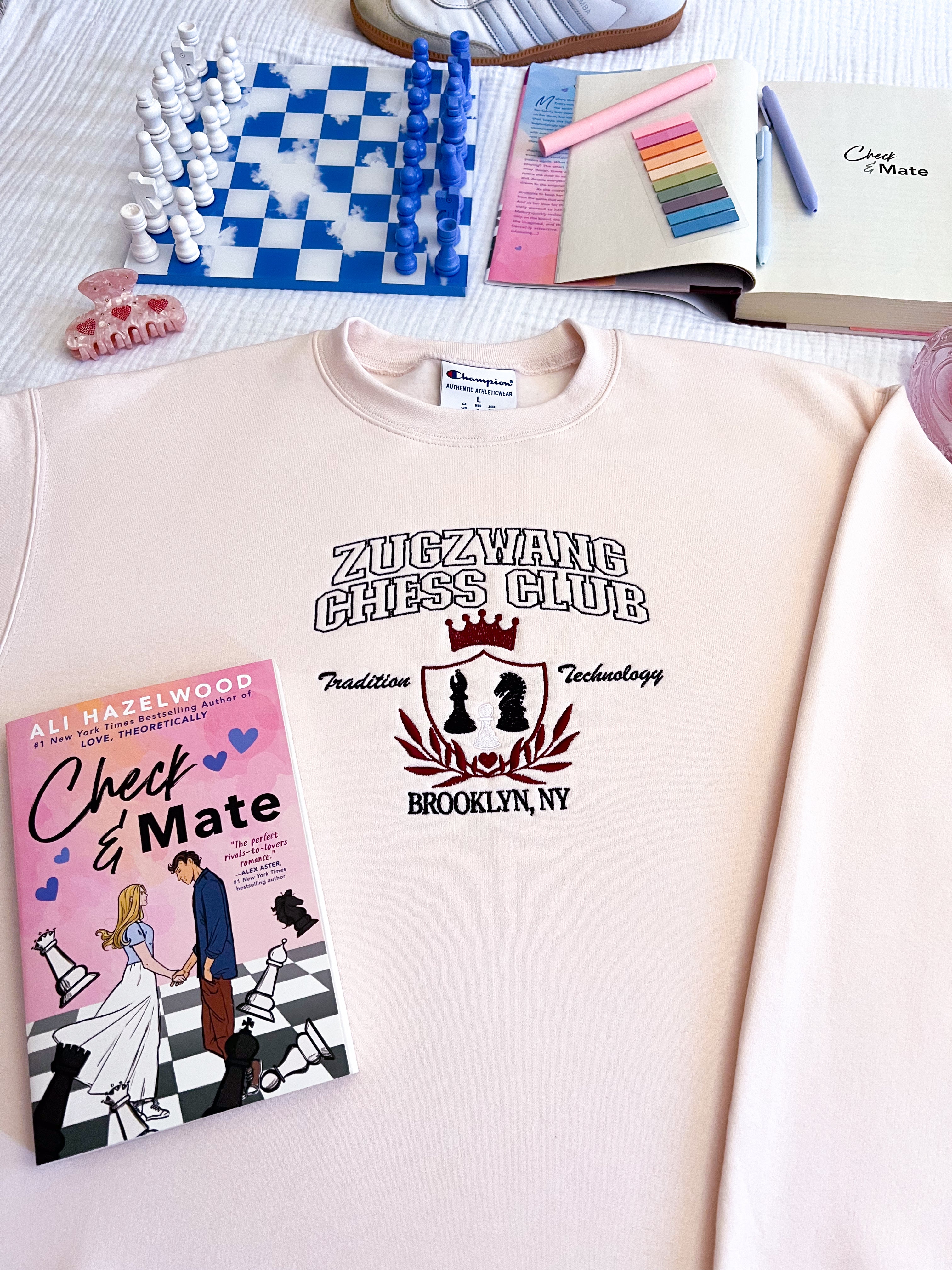 Zugzwang Chess Club Embroidered Crewneck (Check & Mate)