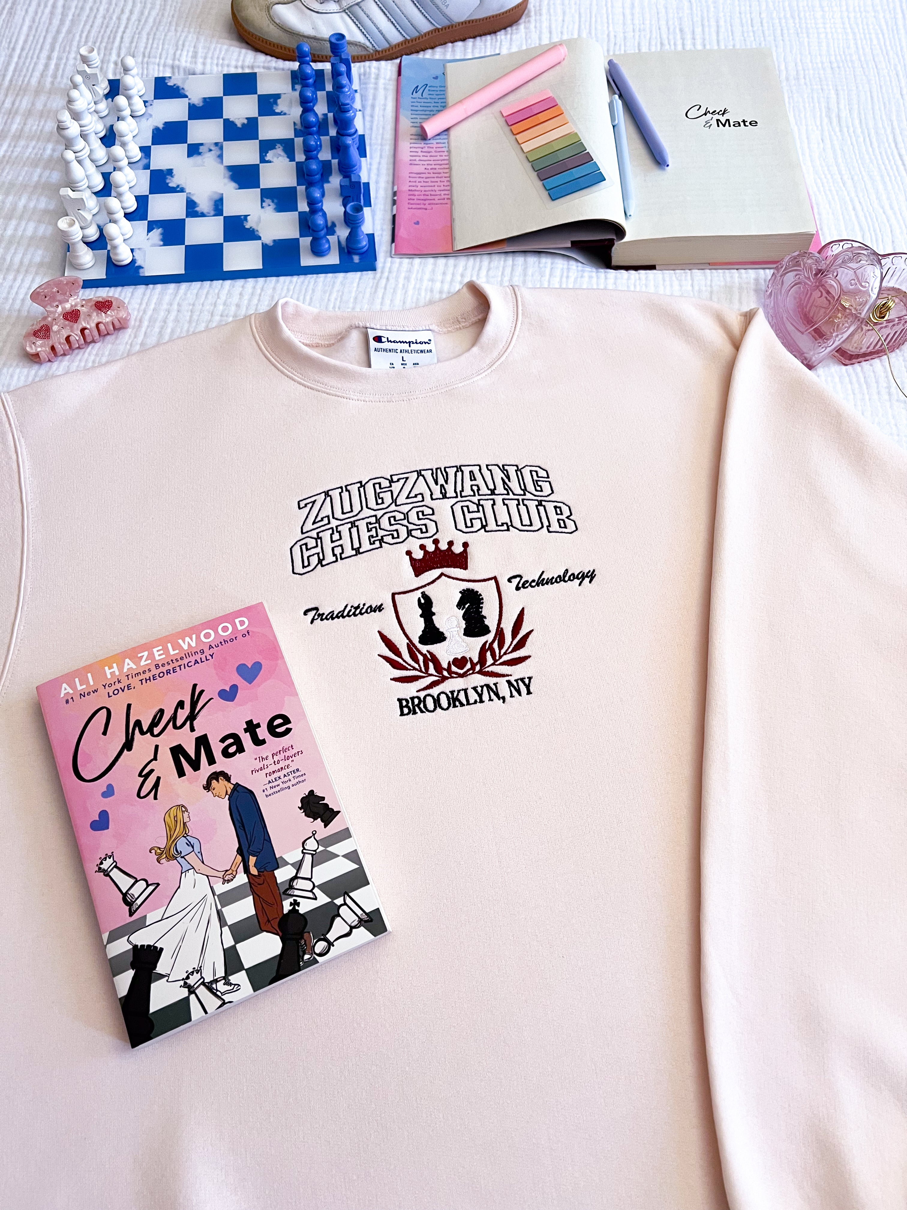 Zugzwang Chess Club Embroidered Crewneck (Check & Mate)