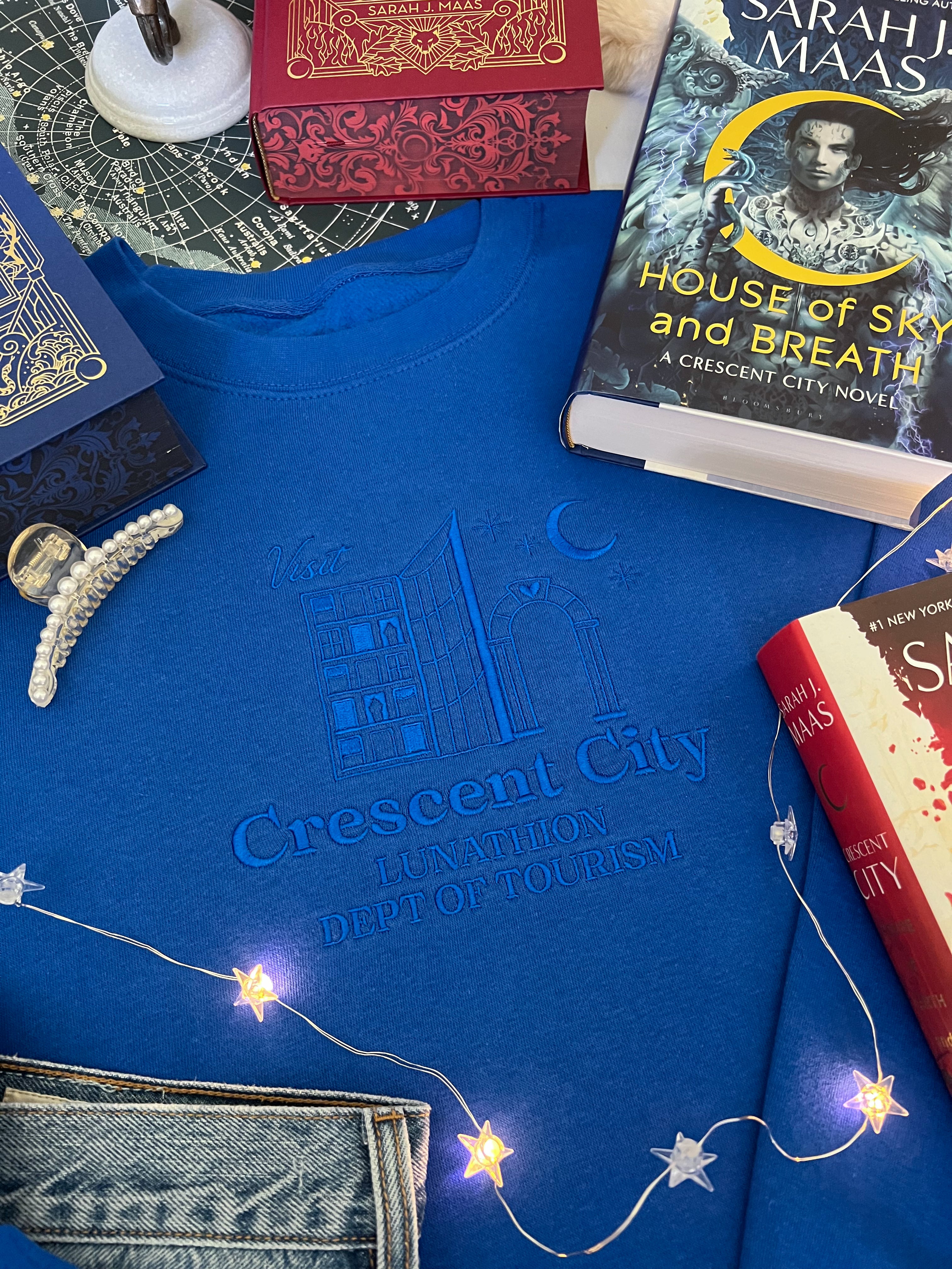 Crescent City Lunathion Department of Tourism Embroidered Crewneck Sweatshirt