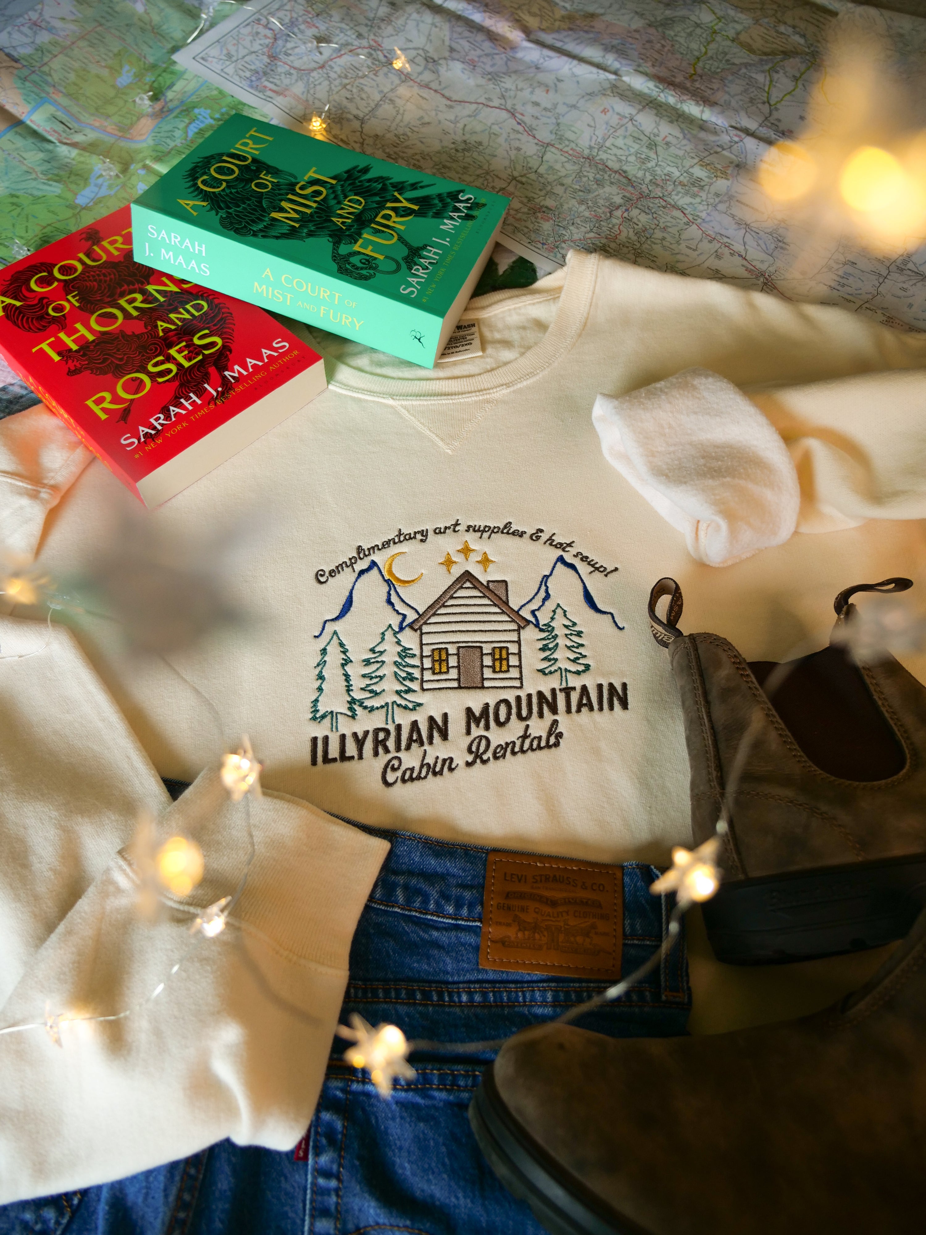 Illyrian Mountain Cabin Rentals Embroidered Crewneck (ACOTAR)