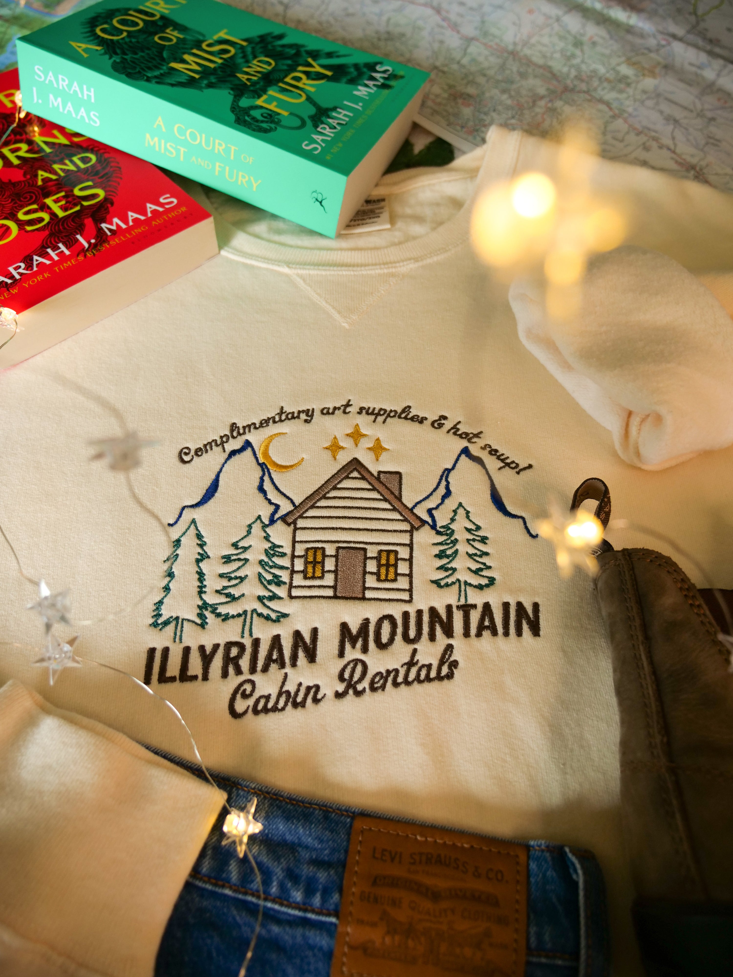 Illyrian Mountain Cabin Rentals Embroidered Crewneck (ACOTAR)