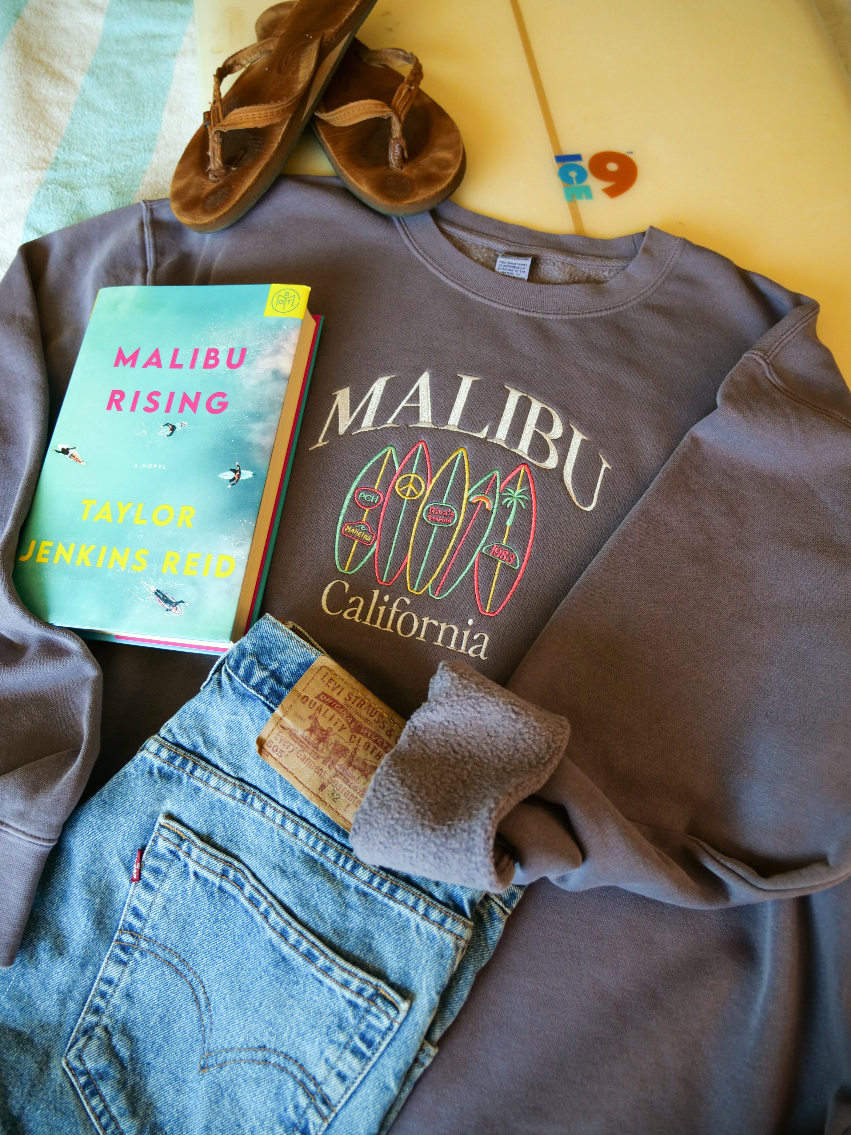Malibu Rising Embroidered Crewneck