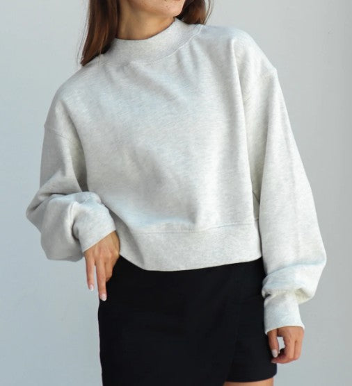Applique Checkerboard Embroidered Crewneck