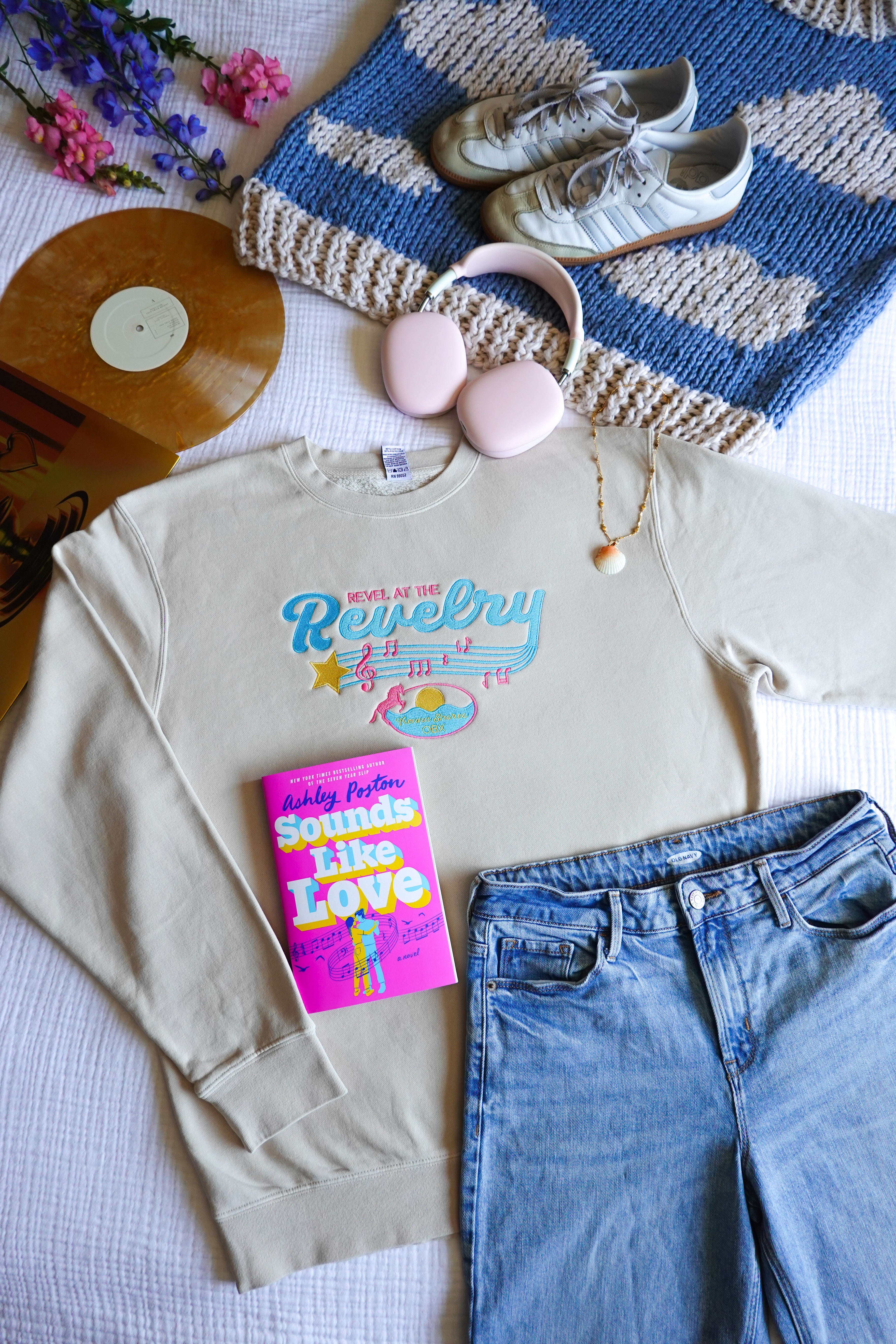 Revel at the Revelry Embroidered Crewneck (Sounds Like Love)