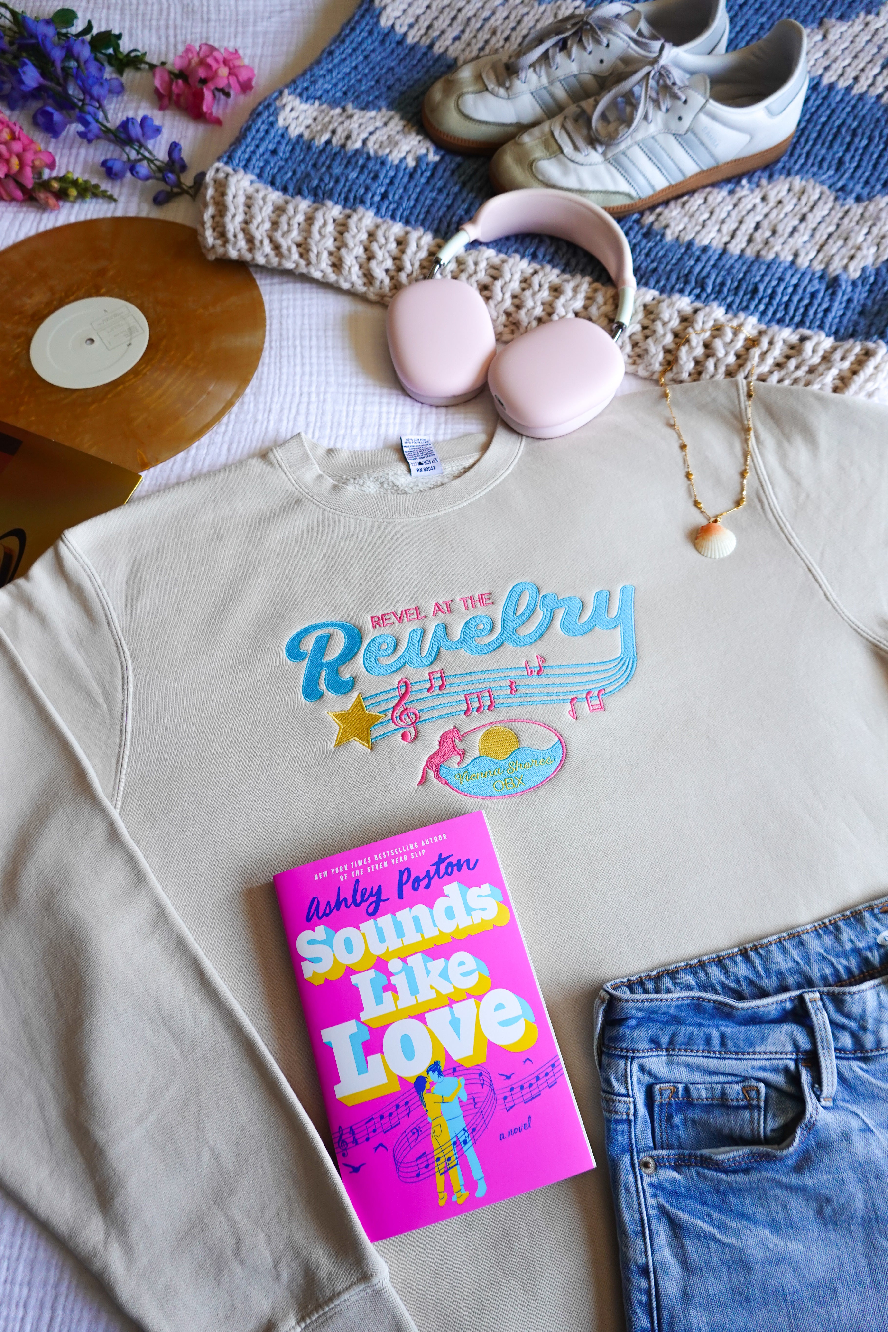 Revel at the Revelry Embroidered Crewneck (Sounds Like Love)