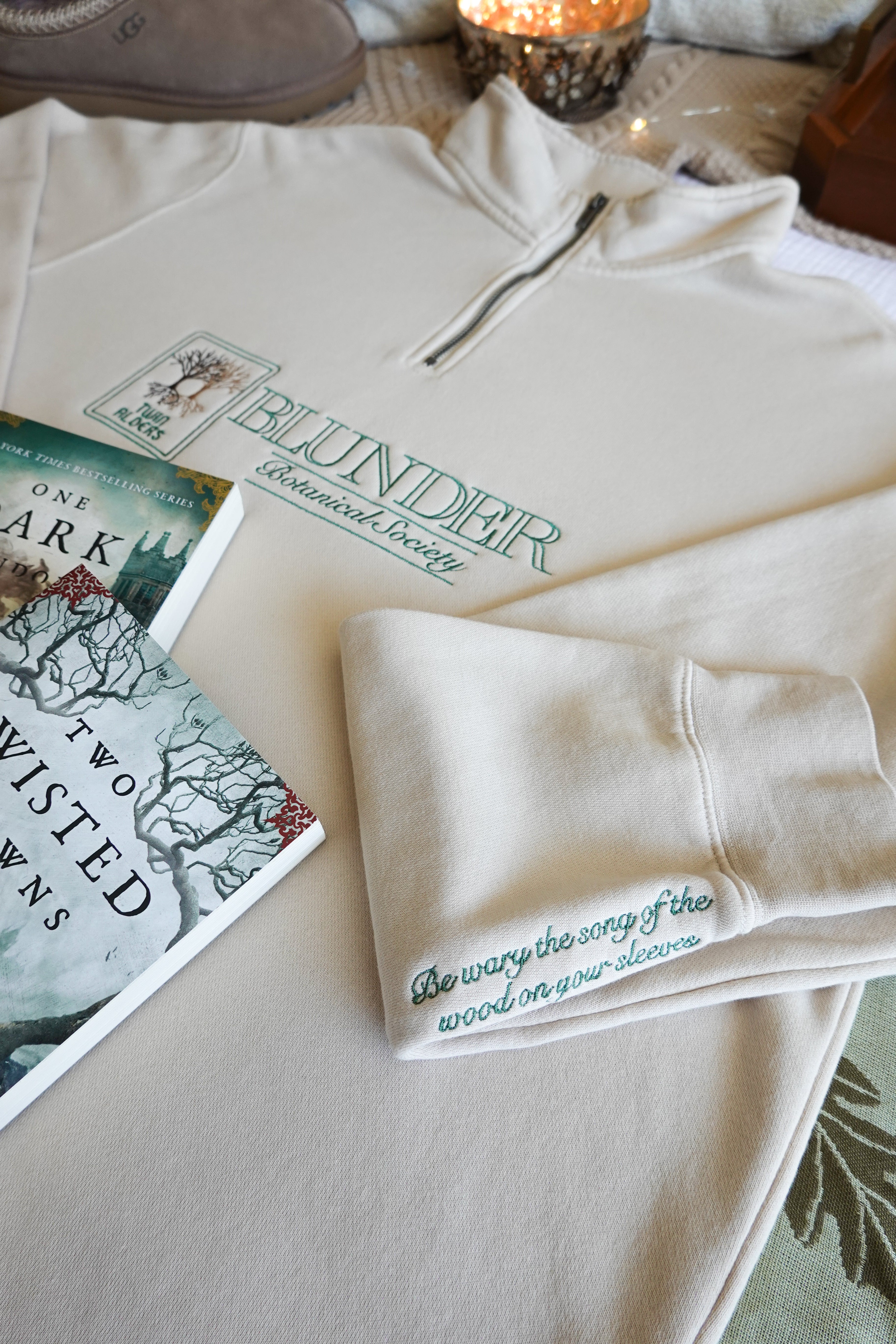 Blunder Botanical Society Quarter-Zip Sweatshirt (Shepherd King Duology)