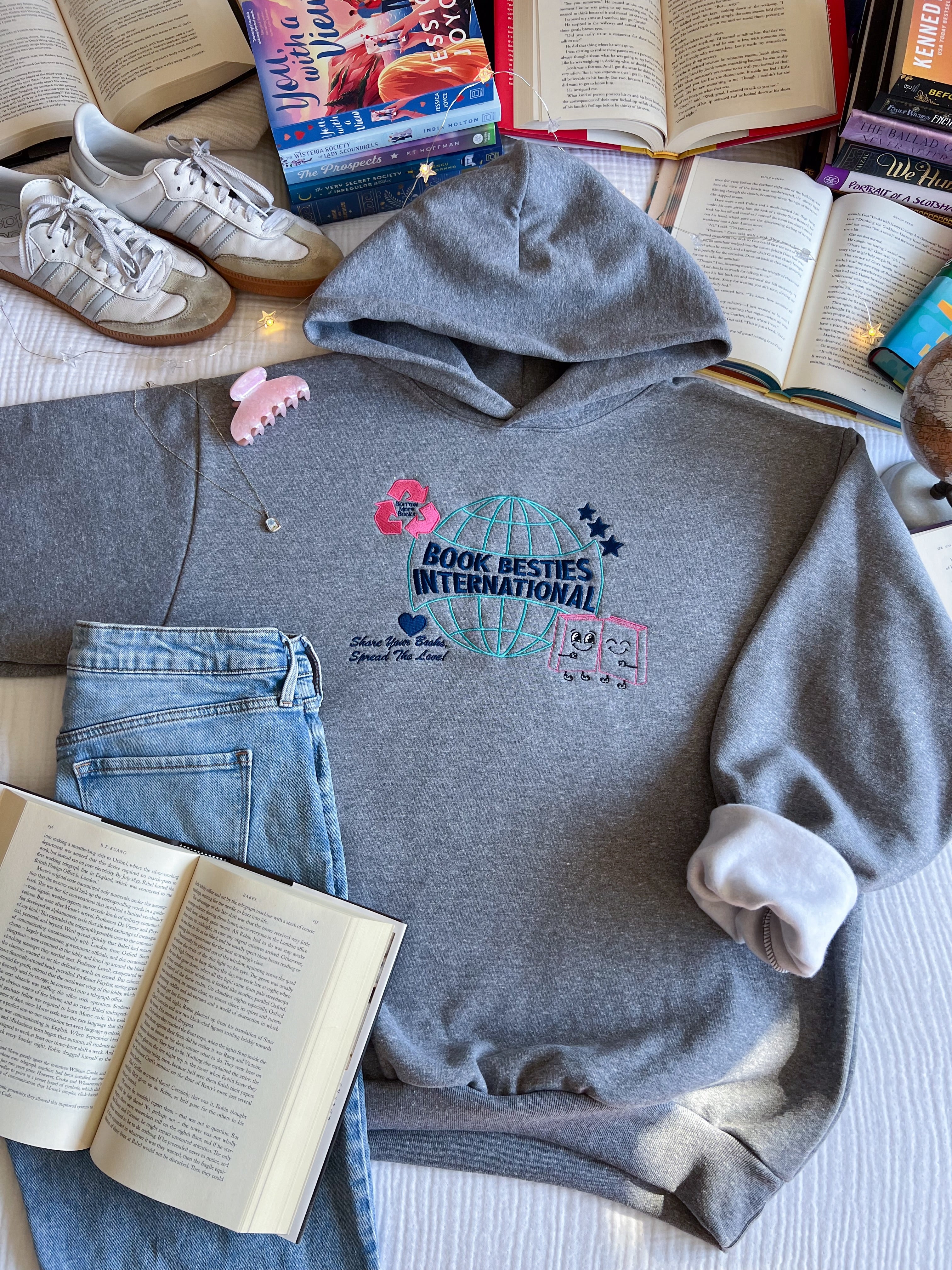 Book Besties International Embroidered Hoodie