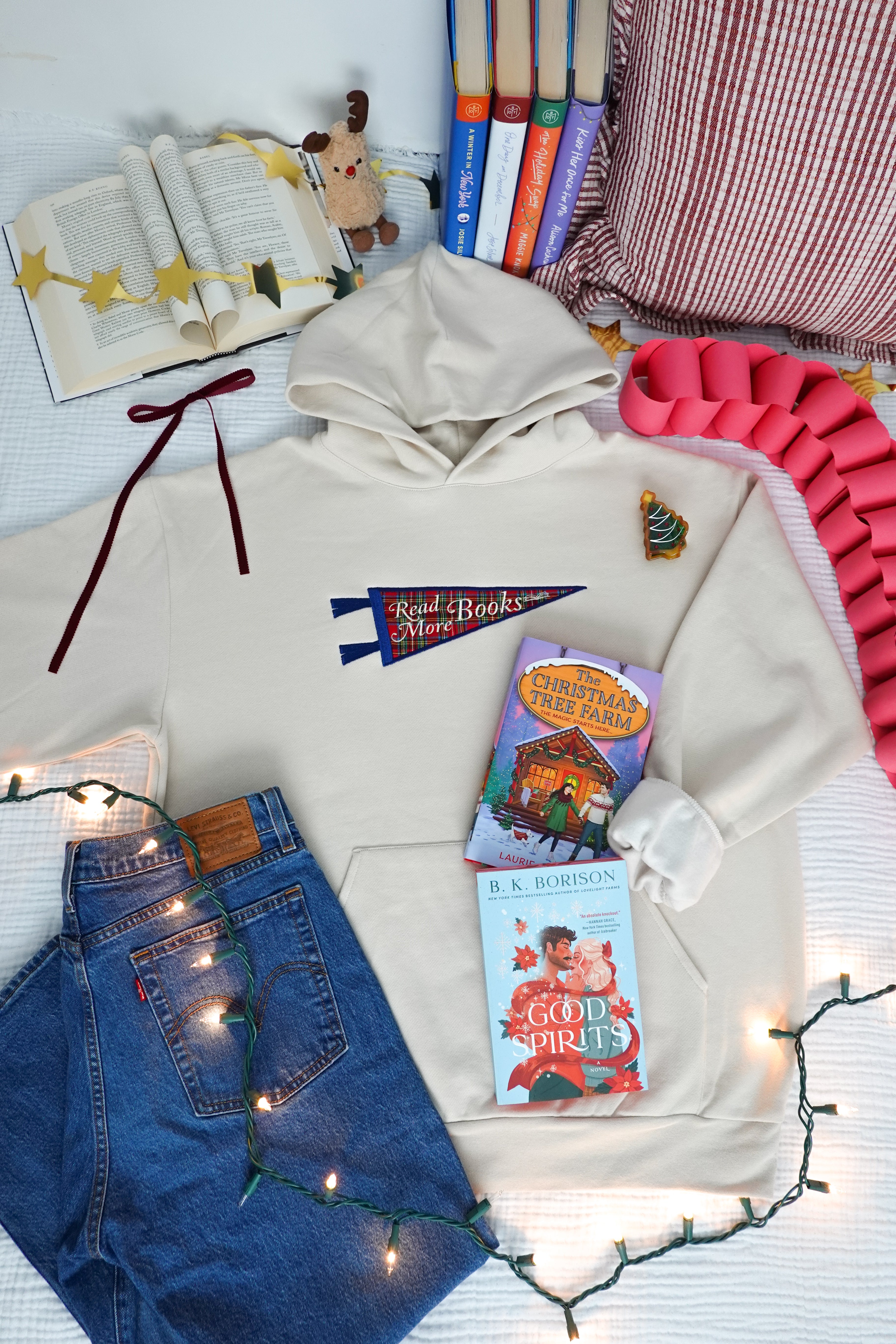 Plaid Bookish Banner Hoodie