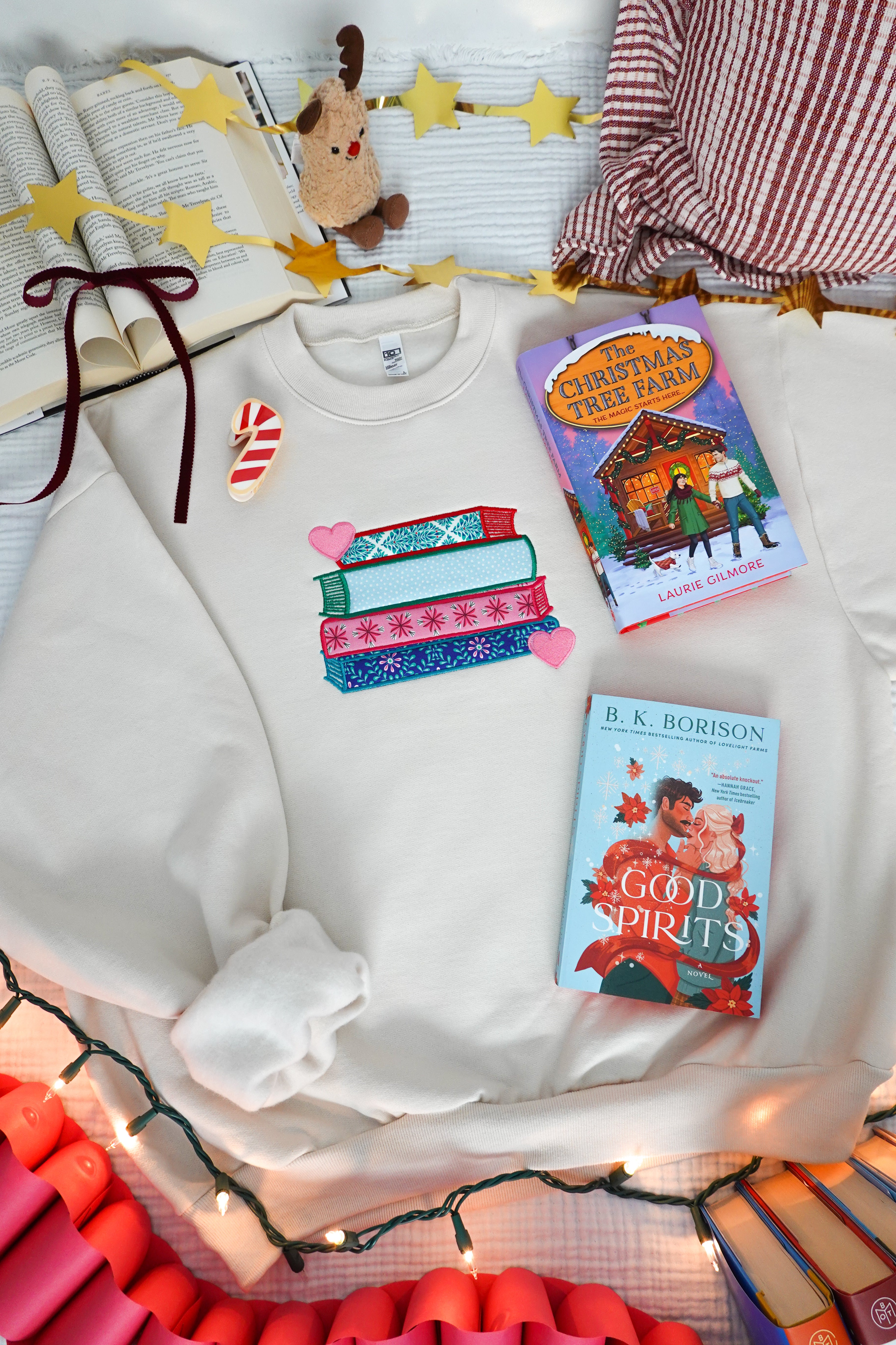 Festive Bookstack Crewneck
