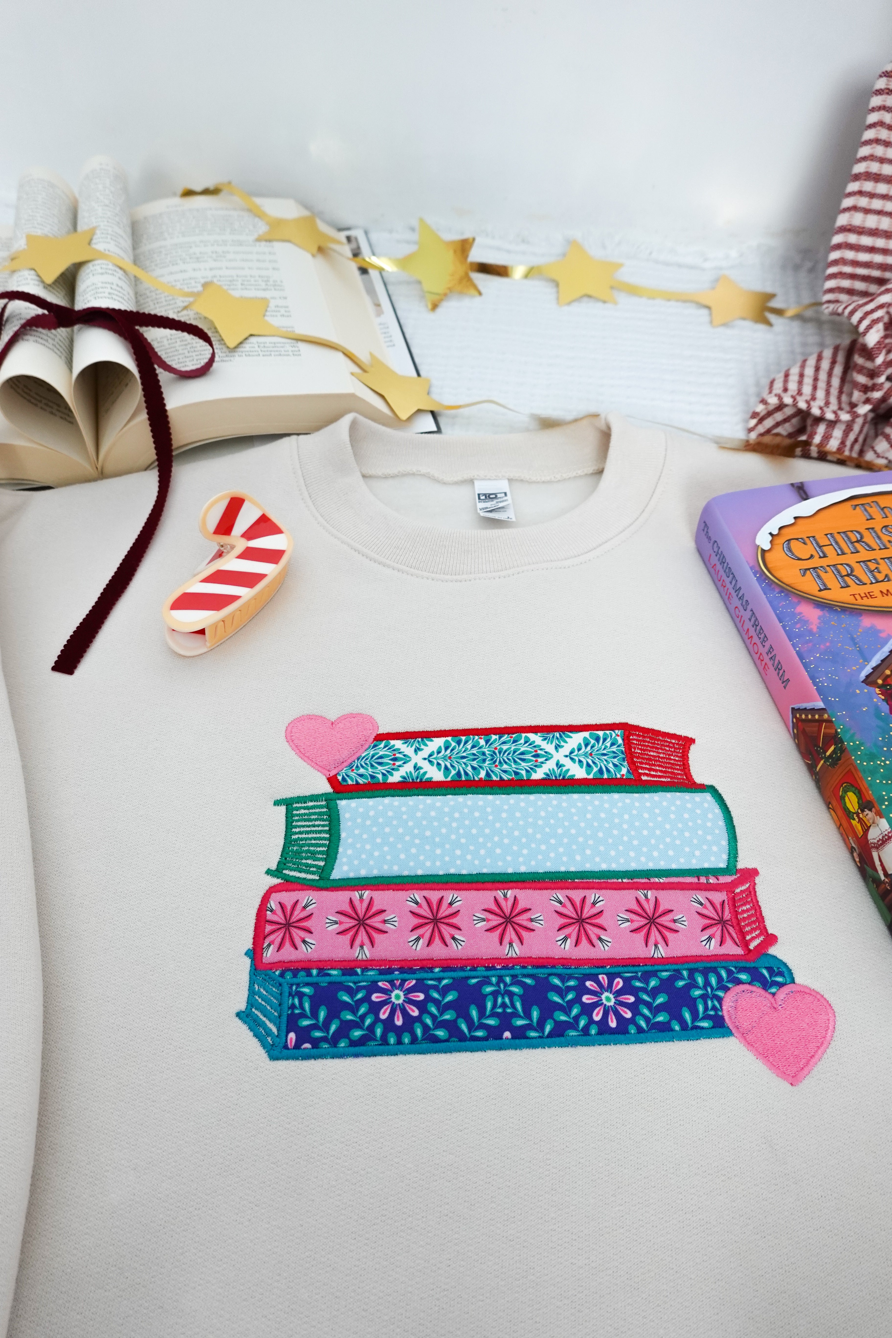 Festive Bookstack Crewneck