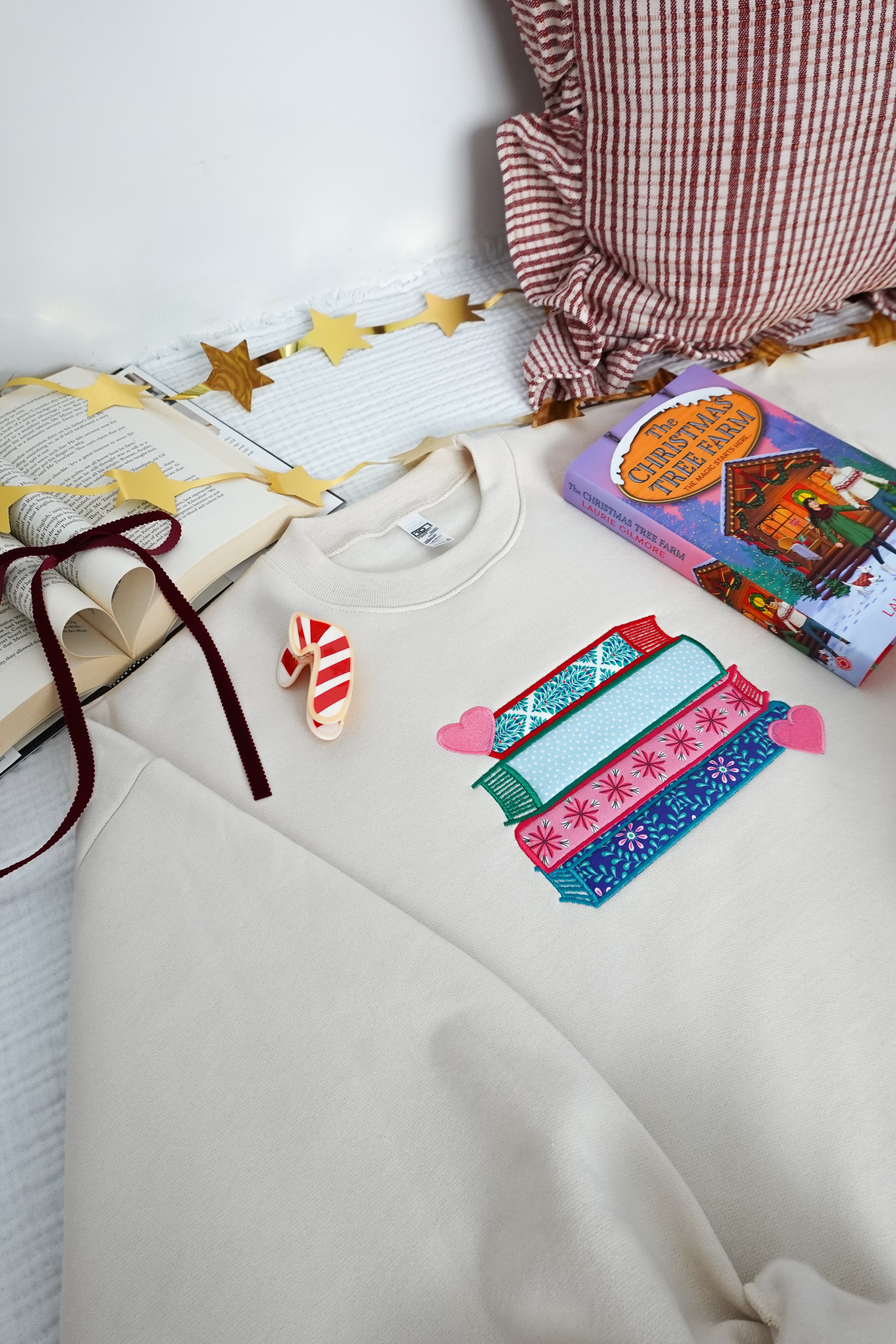 Festive Bookstack Crewneck