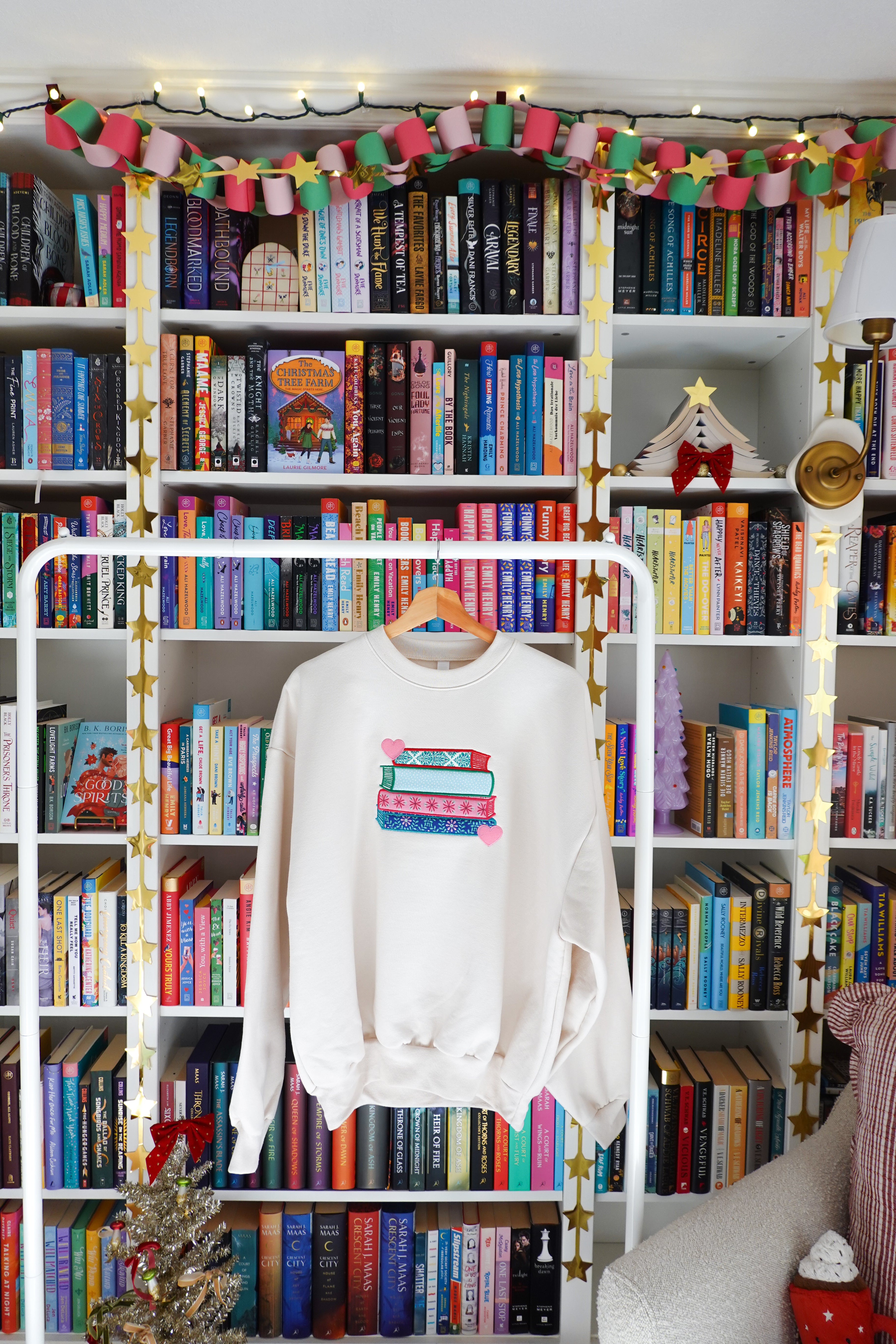 Festive Bookstack Crewneck